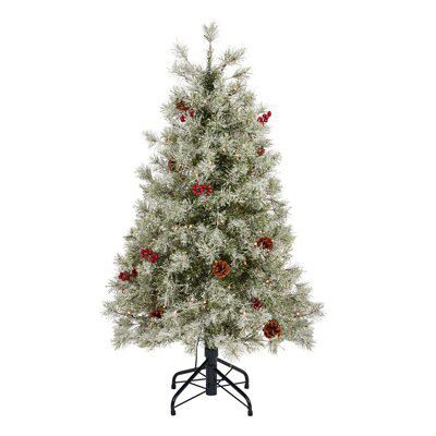 4ft Fairview Warm white LED Berry & pine cone Pre-lit Artificial Christmas tree