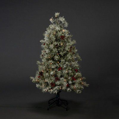 4ft Fairview Warm white LED Berry & pine cone Pre-lit Artificial Christmas tree