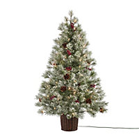 4ft Full Fairview Warm white LED Berry & pine cone Pre-lit Artificial Christmas tree