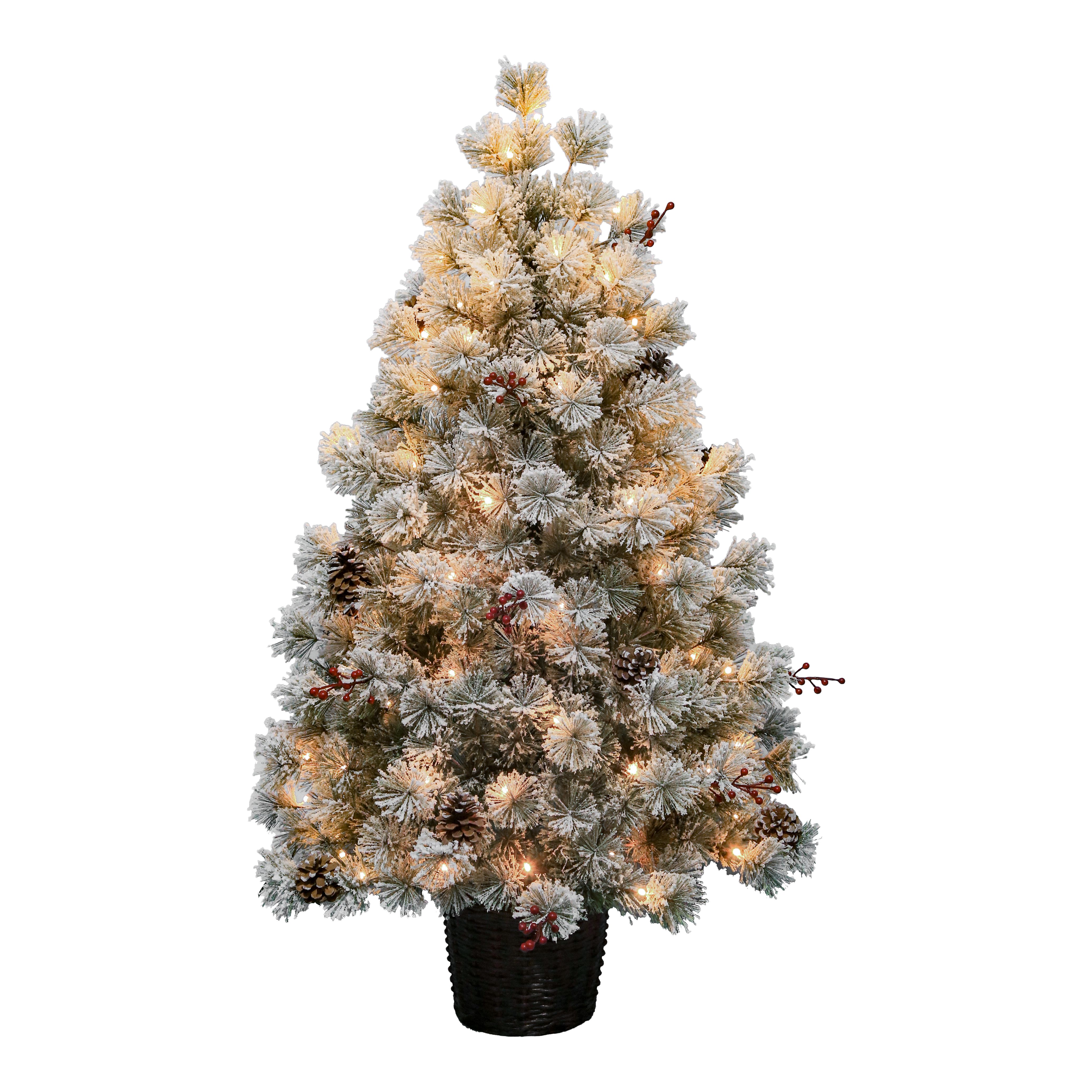 4ft Full Forrester Warm white LED Berries & Pine Cones Pre-lit Artificial christmas tree - 5