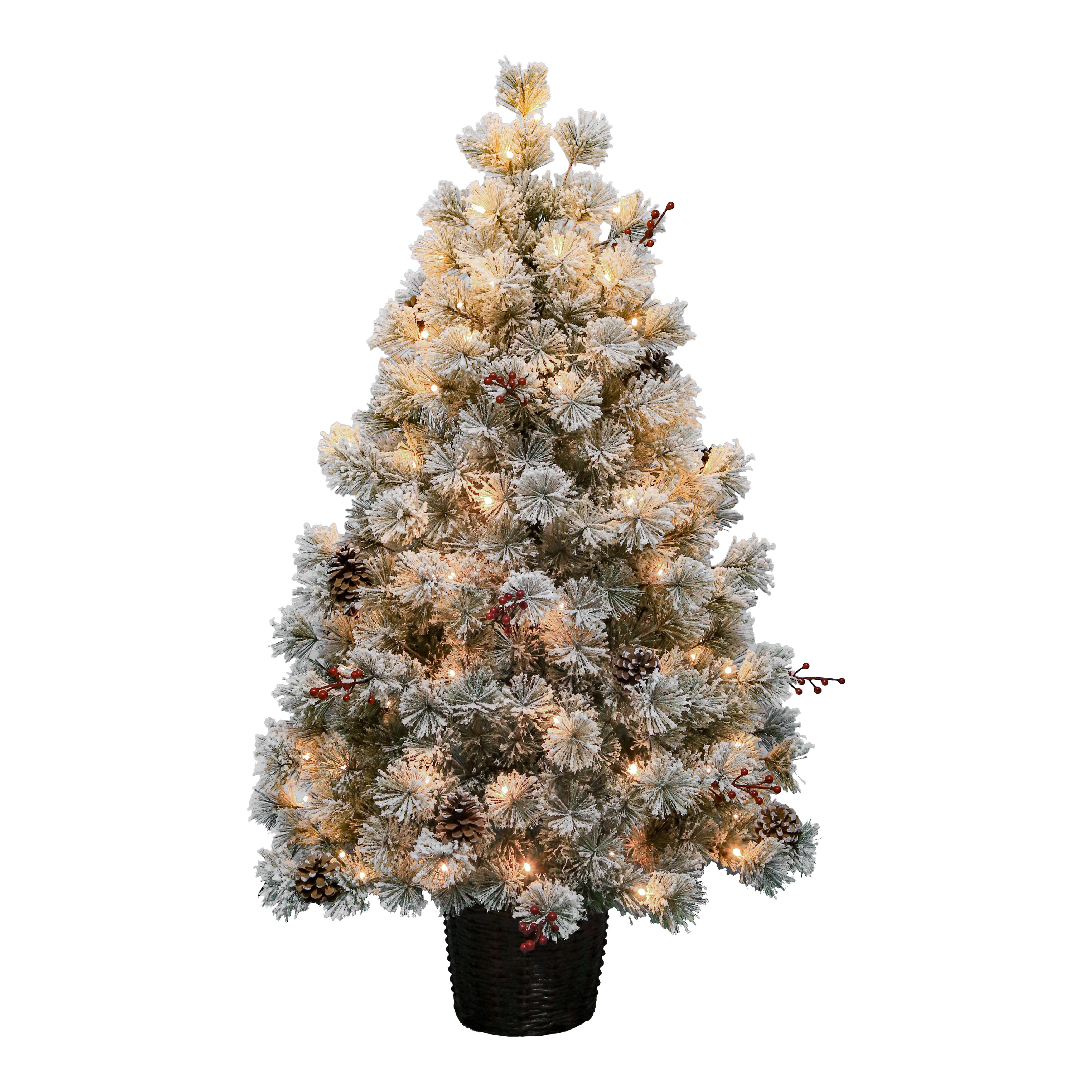 4ft Full Forrester Warm white LED Berries & Pine Cones Pre-lit Artificial christmas tree