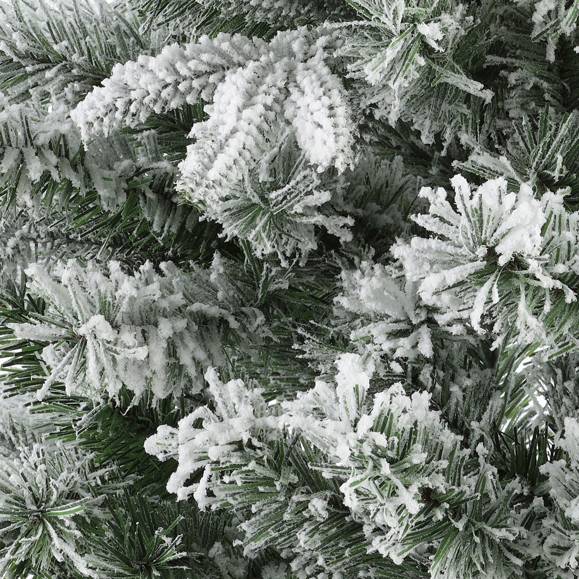4ft Kabru Snowy Green & white Flocked effect Wrapped Full Artificial christmas tree - 3