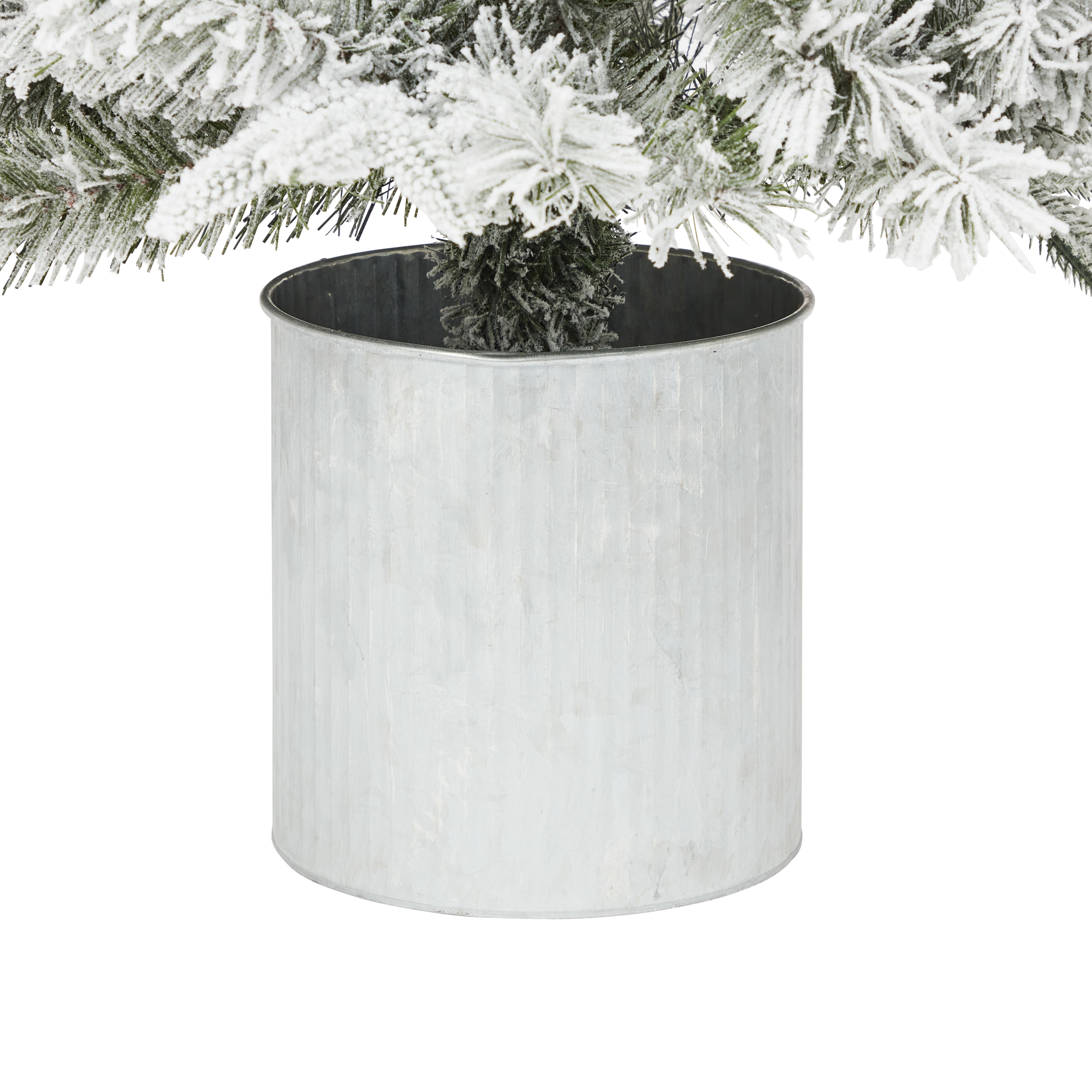 4ft Kabru Snowy Green & white Flocked effect Wrapped Full Artificial christmas tree - 4