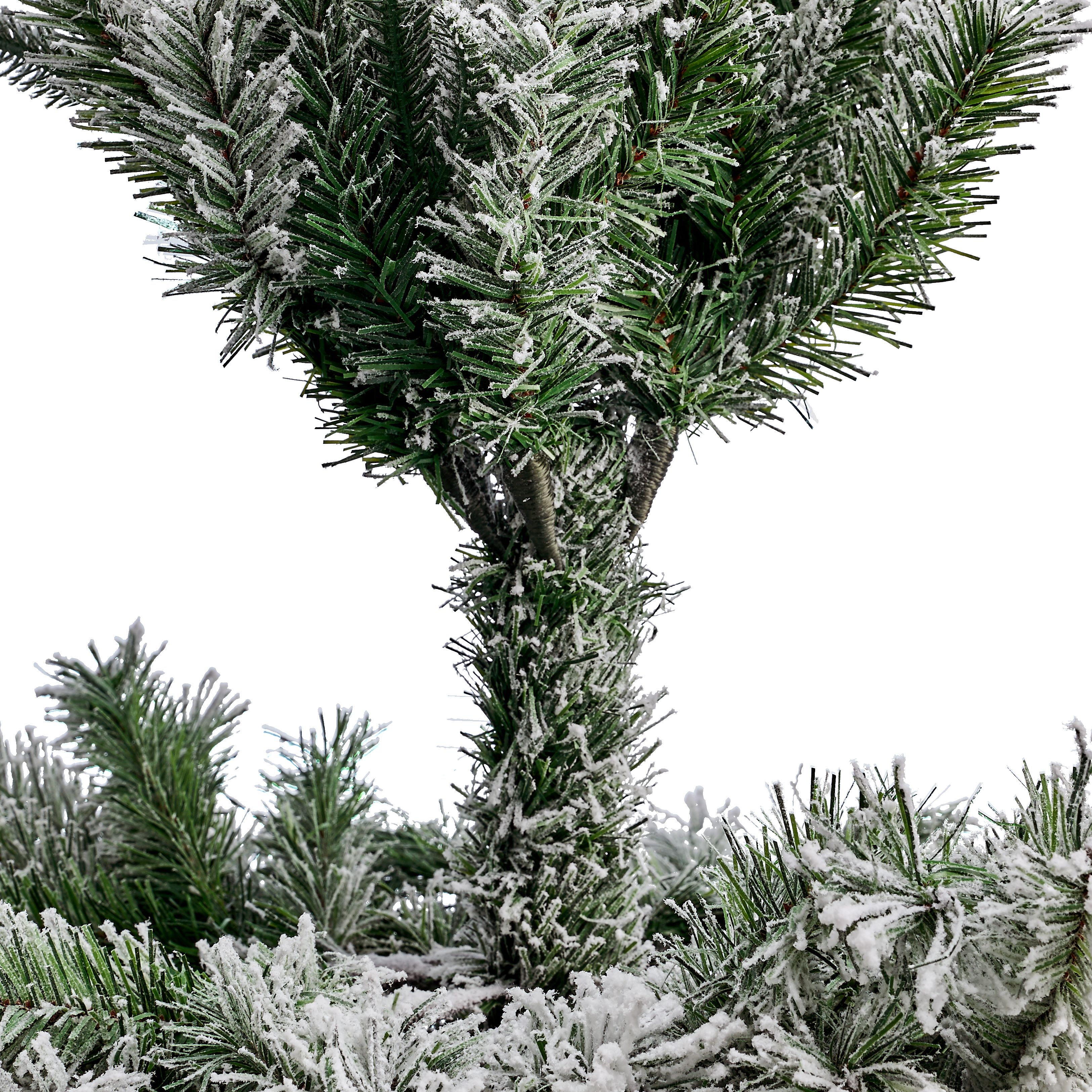 4ft Kabru Snowy Green & white Flocked effect Wrapped Full Artificial christmas tree - 6