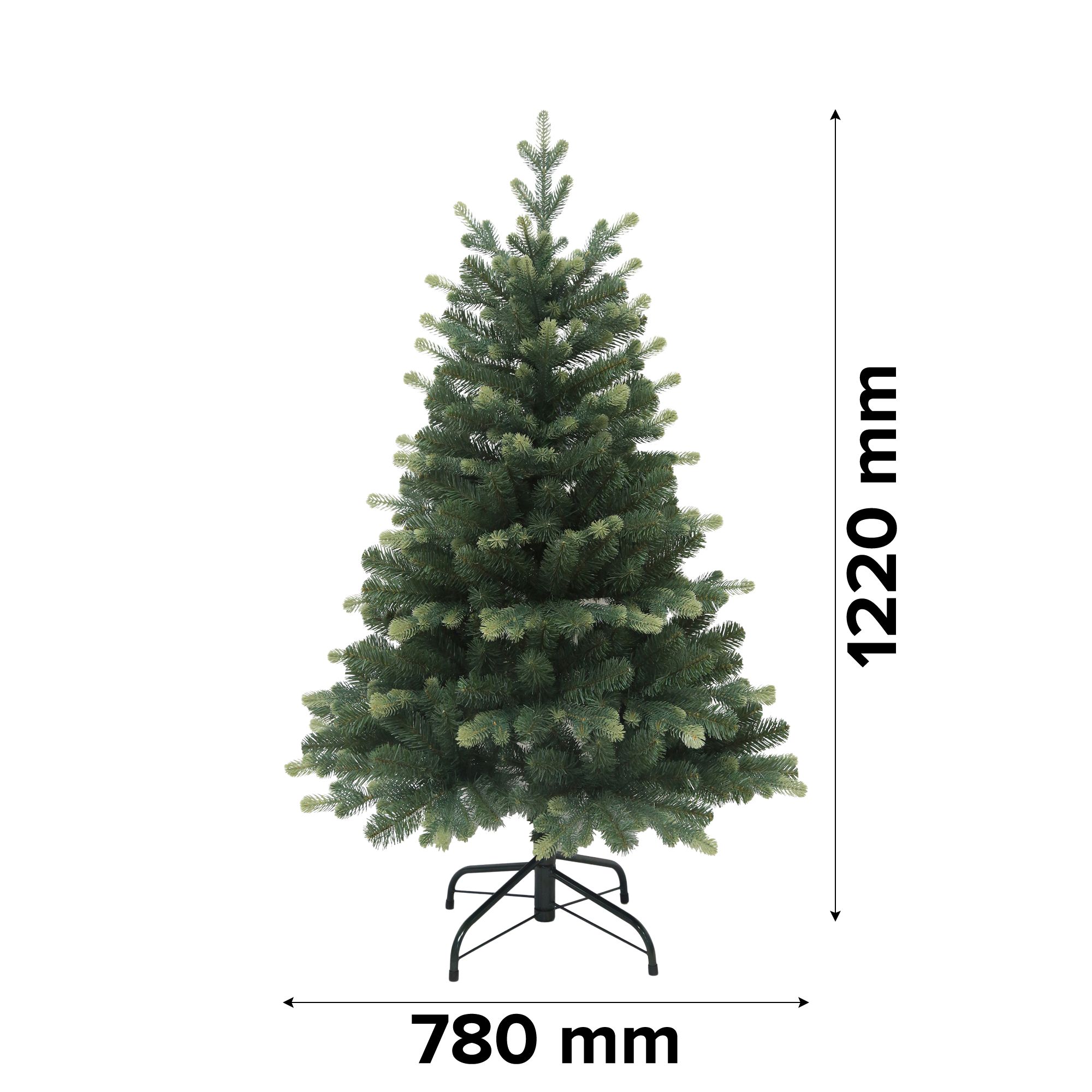 4ft Olber Natural effect Hinged Full Artificial Christmas tree - Green