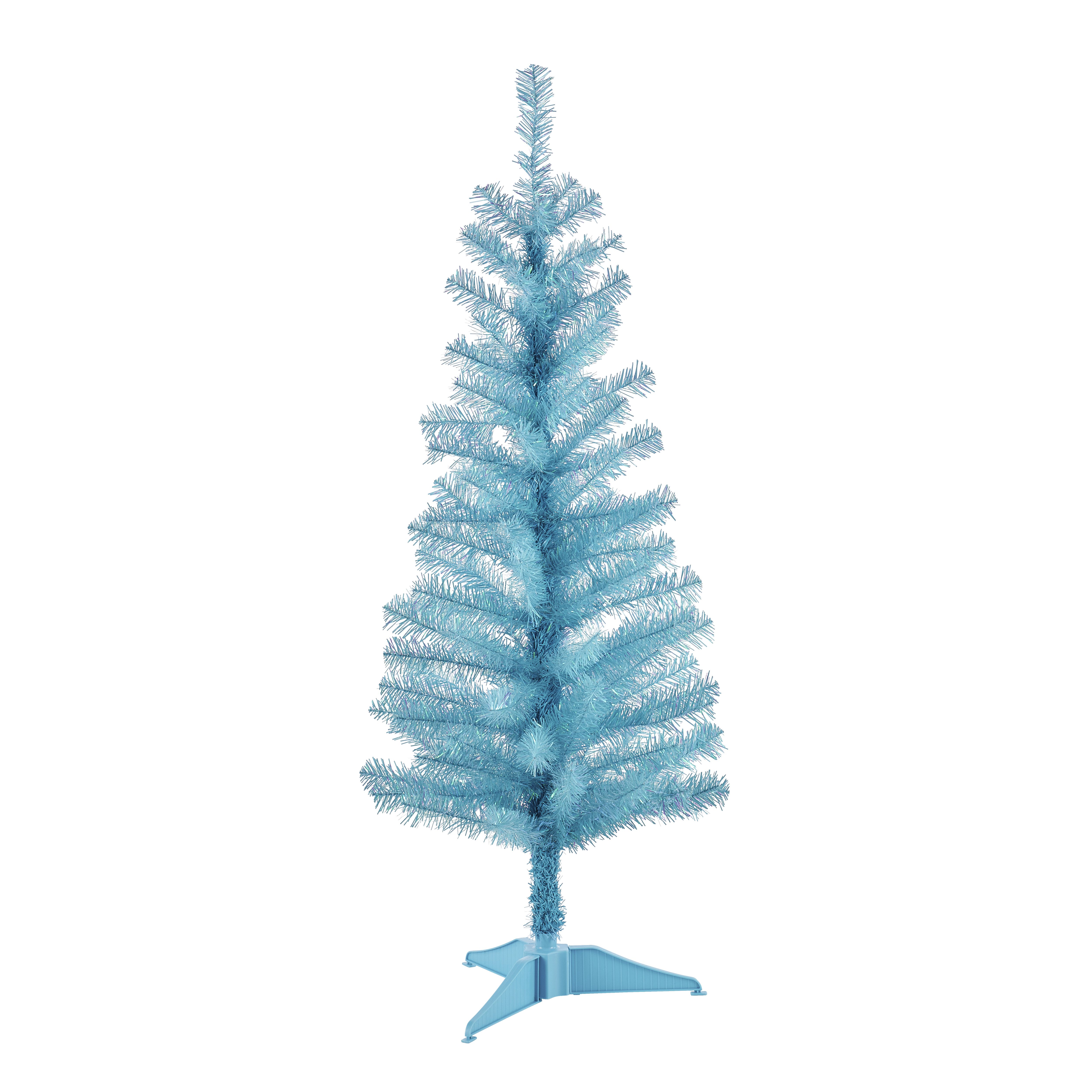 4ft Orelle Blue Tinsel Artificial Christmas Tree Diy At B Q