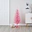 4ft Orelle Pink tinsel Pink Wrapped Full Artificial Christmas tree