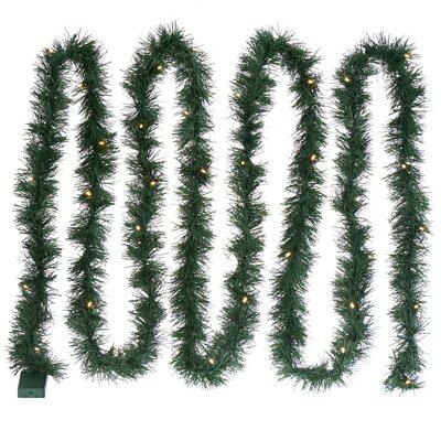 5.49m Soft Matt Green Battery-powered Garland