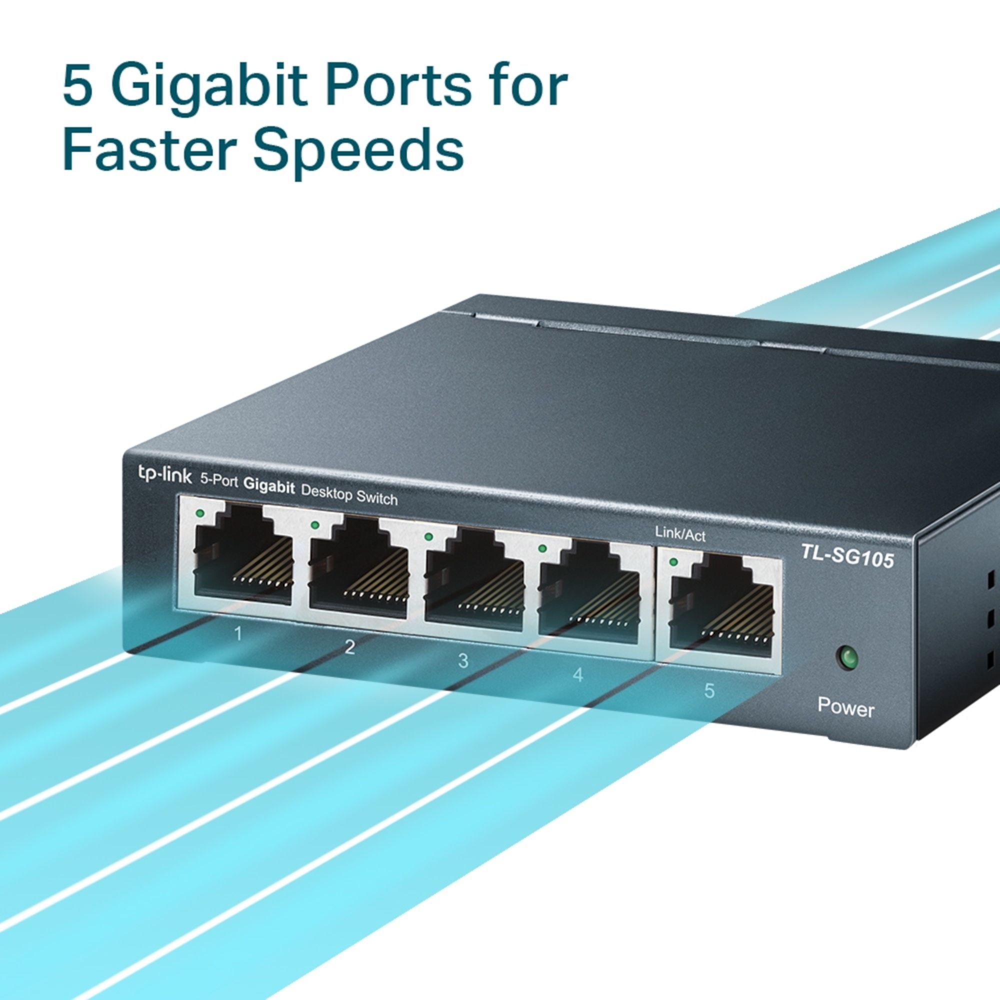 5 port Navy Blue Ethernet switch - 5