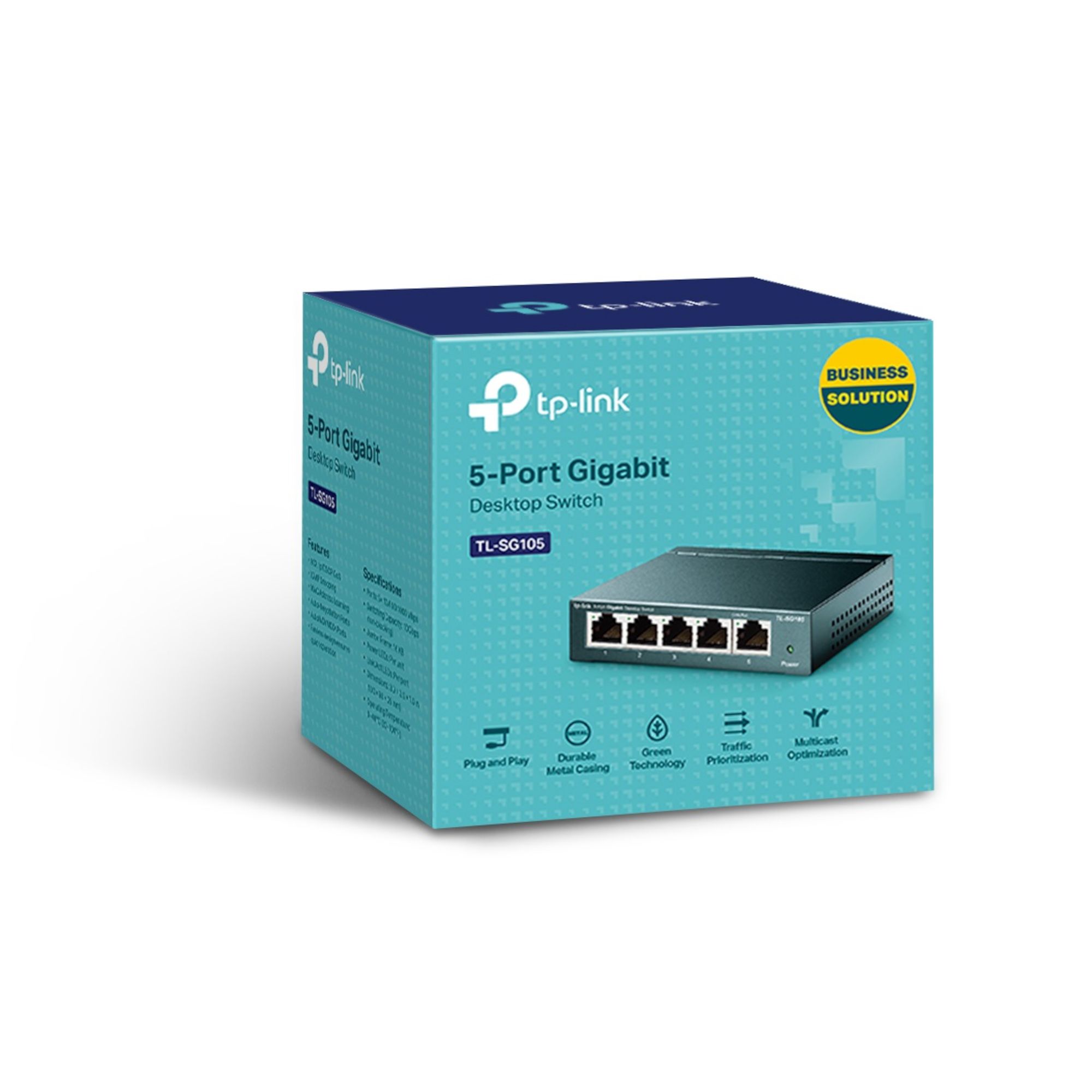 5 port Navy Blue Ethernet switch - 8