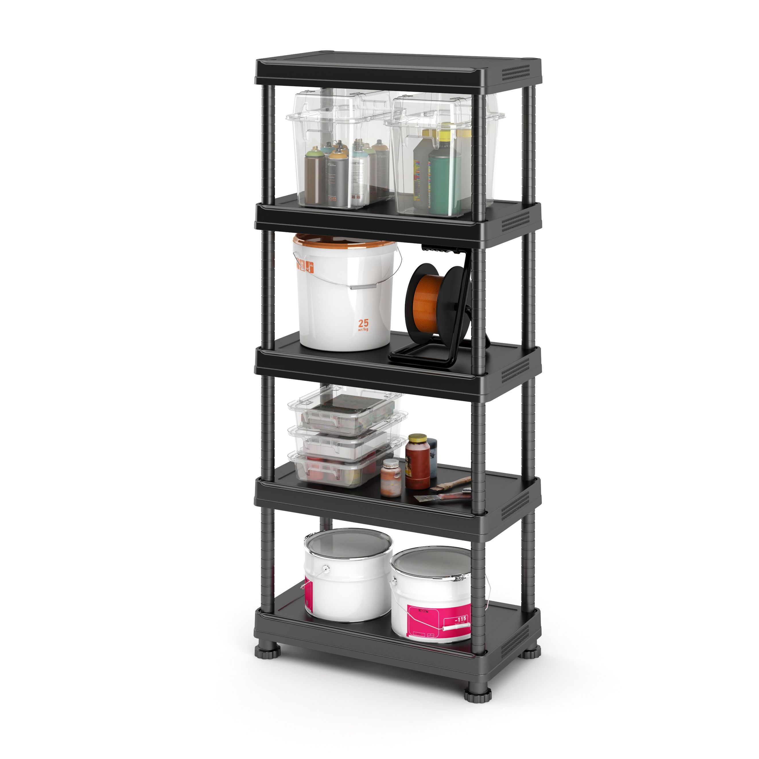 5 shelf Plastic Shelving unit (H)1820mm (W)800mm (D)400mm