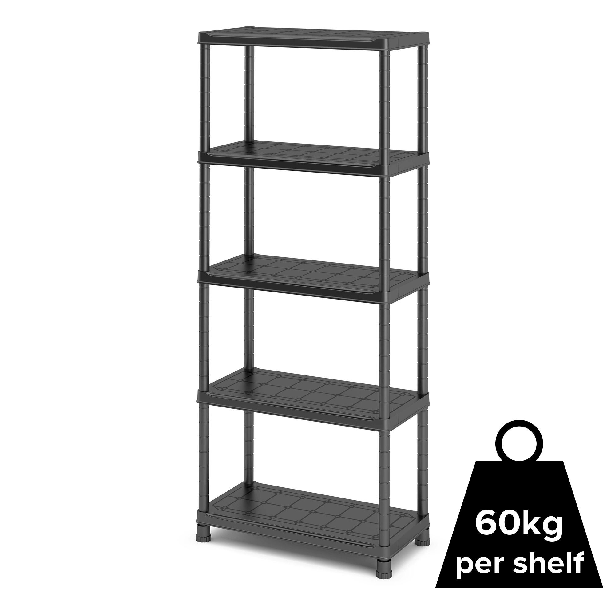 5 shelf Plastic Shelving unit (H)1820mm (W)800mm (D)400mm