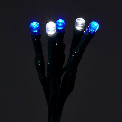 50 Cold white/blue LED String lights Green cable