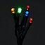 50 Multicolour LED String lights Green cable
