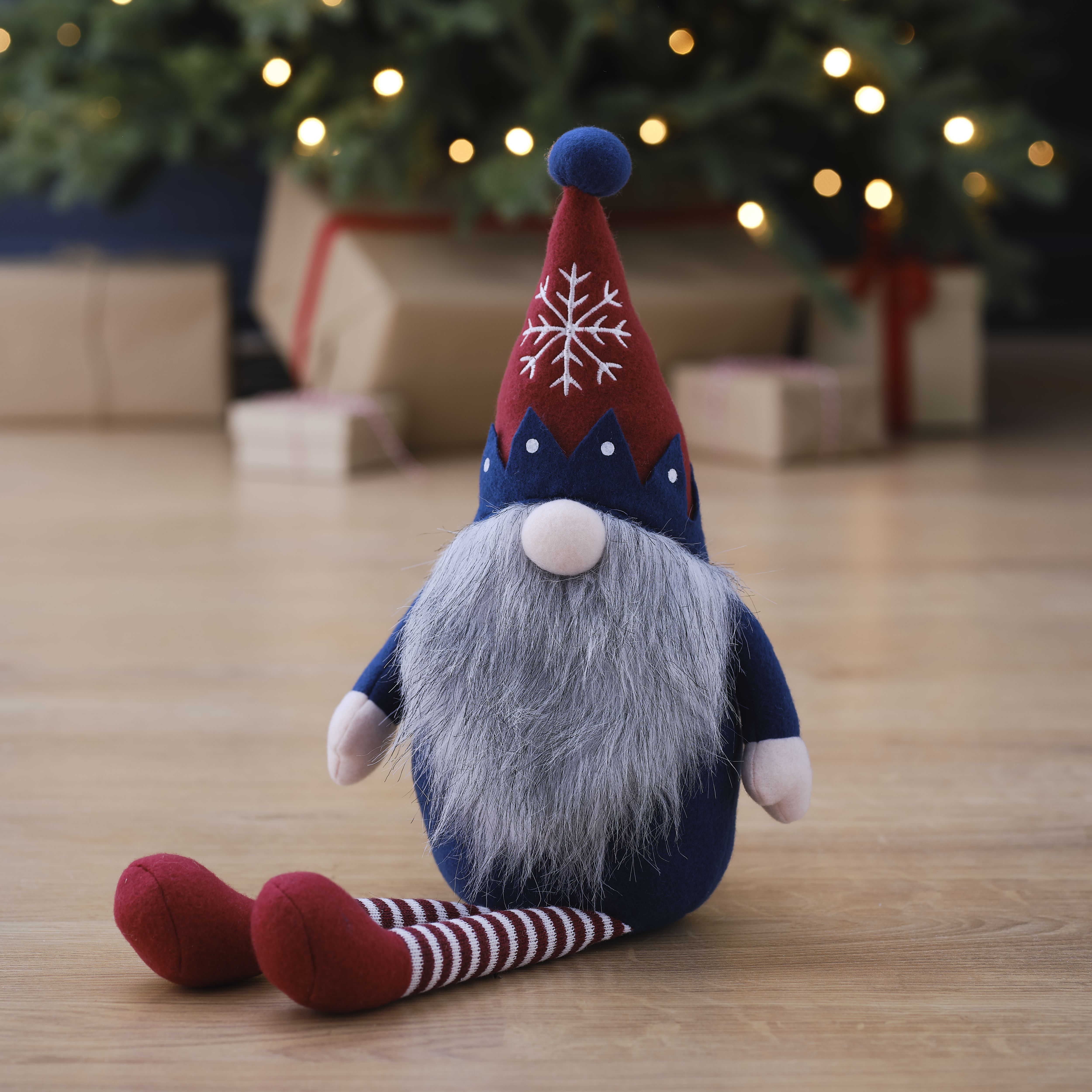 500mm Blue Indoor Gonk with long legs Christmas decoration | DIY at B&Q