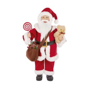 500mm Indoor Santa with Teddy & Sack Standing decoration