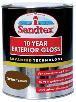 Sandtex Brown Gloss Metal & Wood Paint, 750Ml