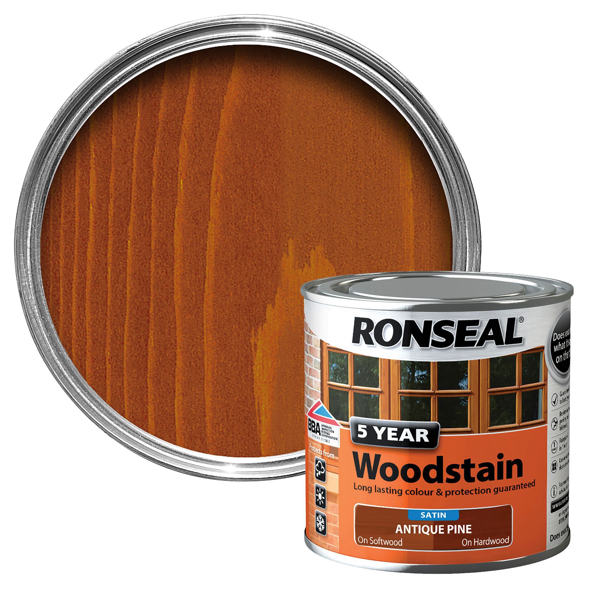 Ronseal Antique pine High satin sheen Wood stain, 250