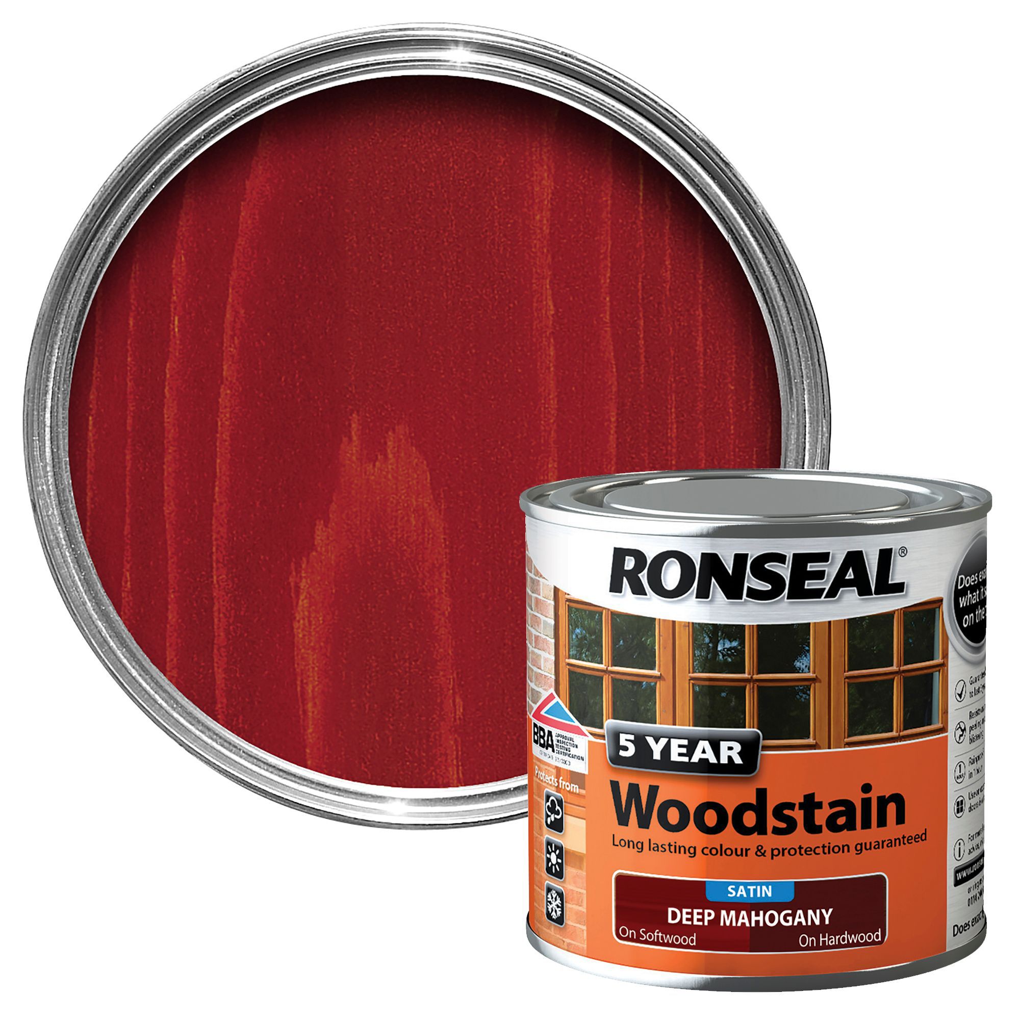 Ronseal Deep mahogany High satin sheen Wood stain, 250