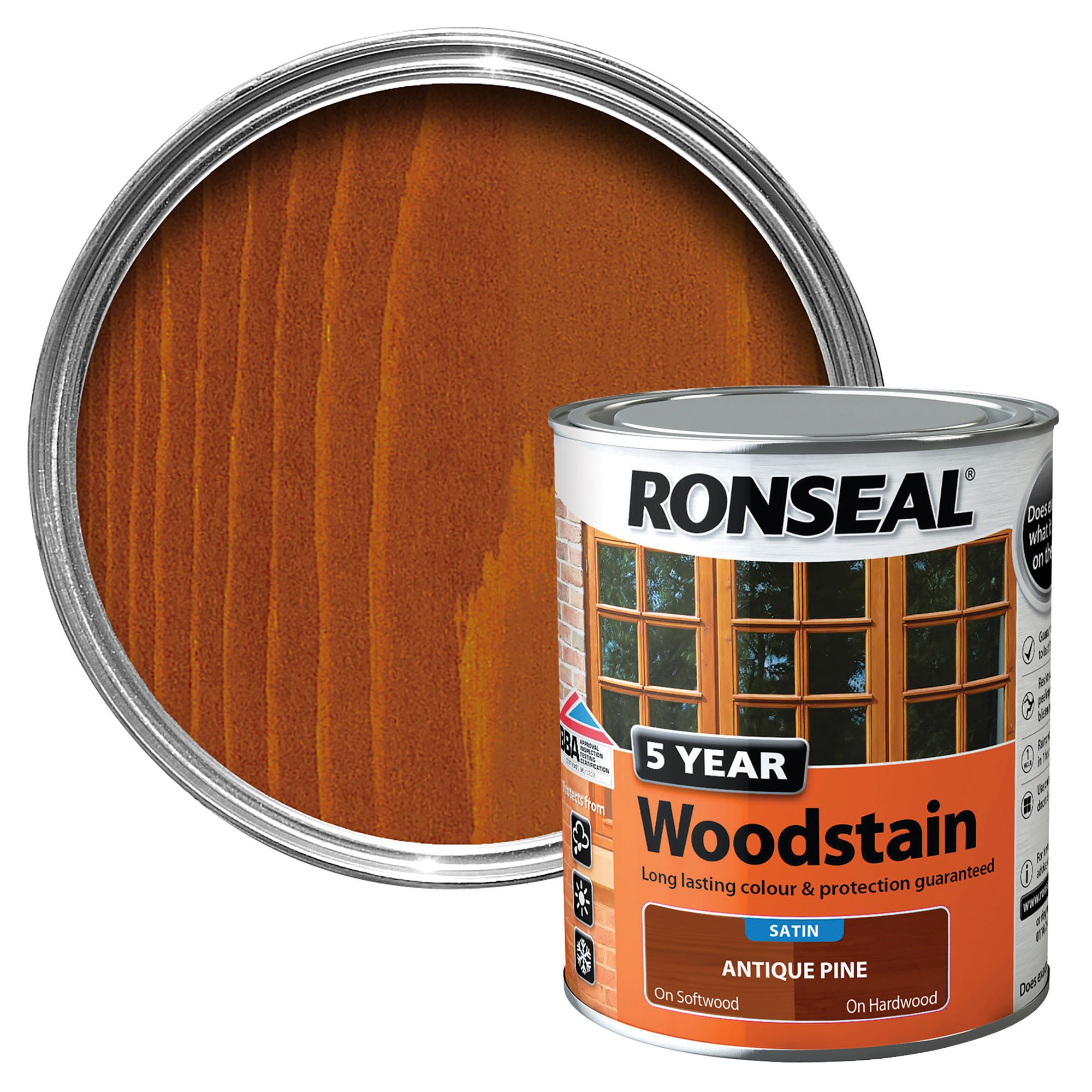 Ronseal Antique pine High satin sheen Wood stain, 0.75
