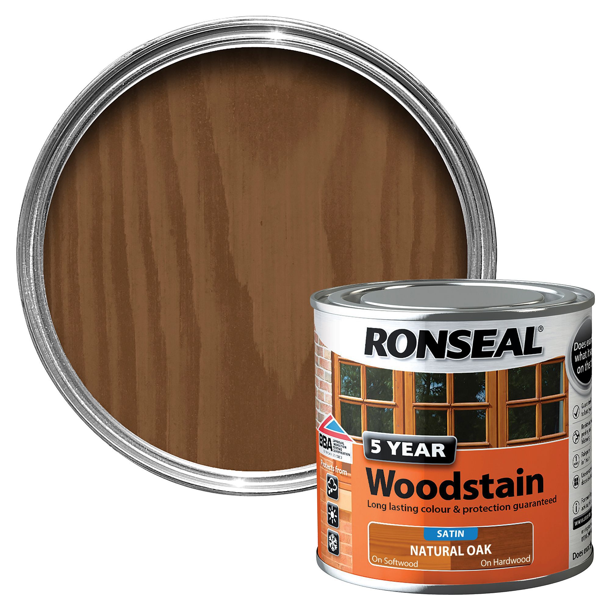 Ronseal Natural oak High satin sheen Wood stain, 250