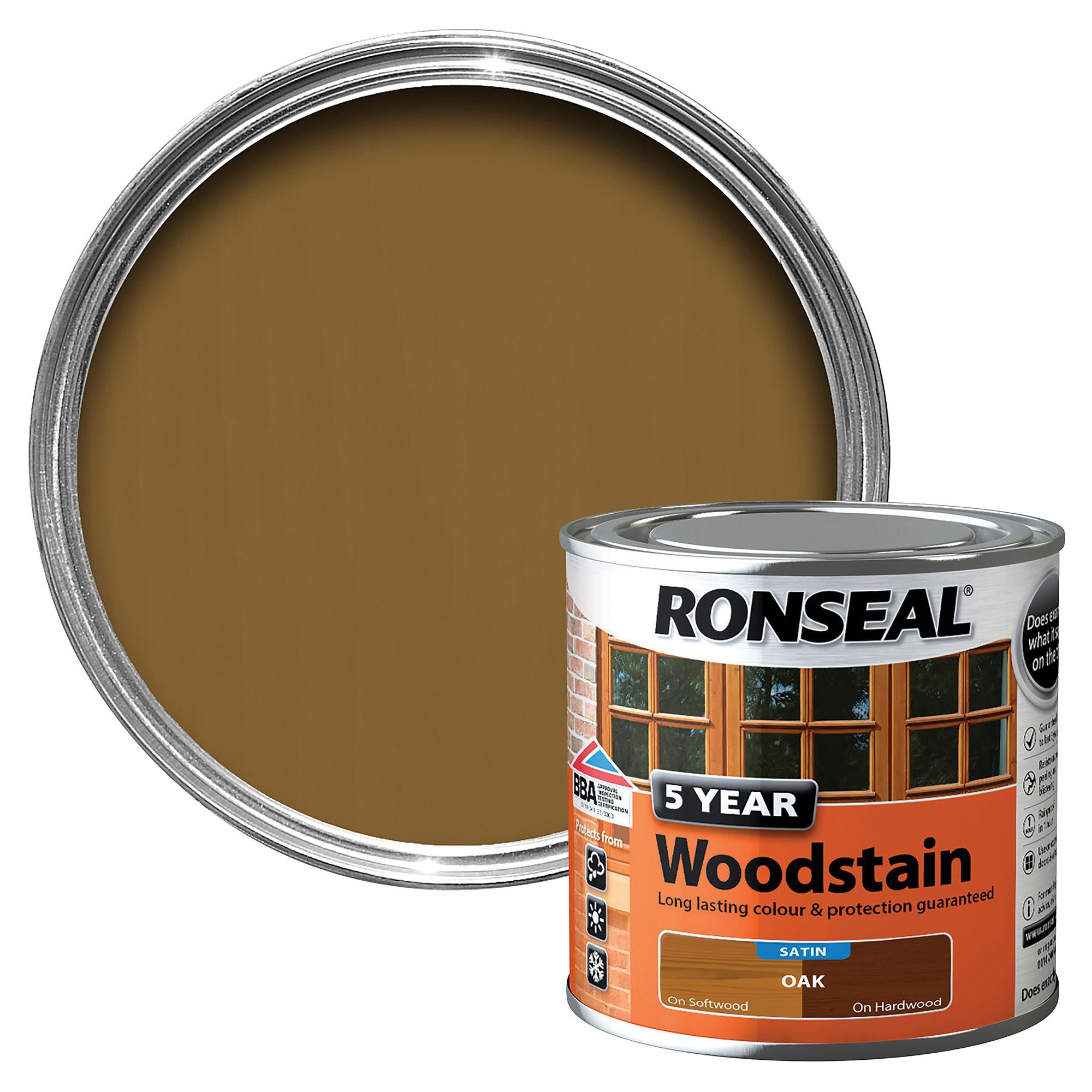 Ronseal Oak High satin sheen Wood stain, 250