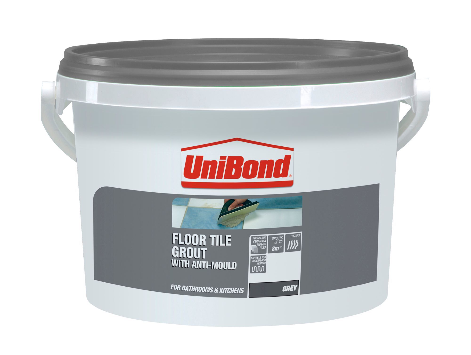 UniBond Grey Ready mixed Floor tile Grout, 3.75kg