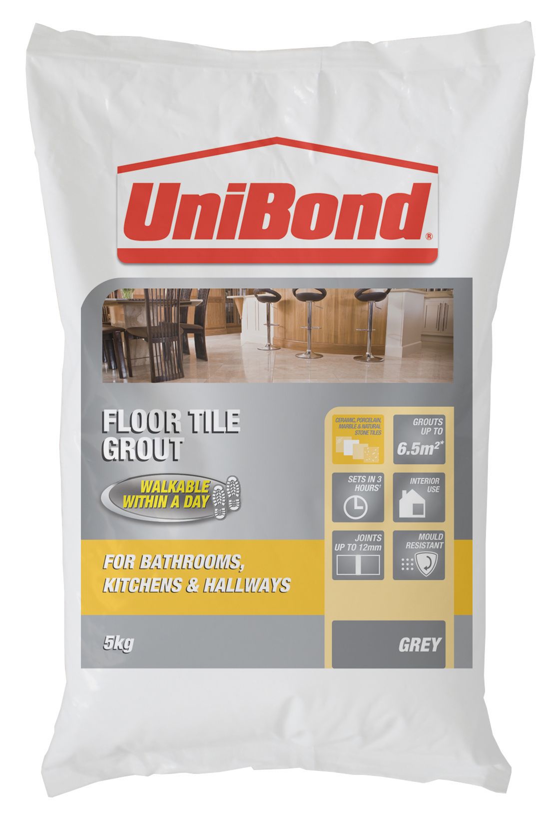 UniBond Light grey Grout, 5kg