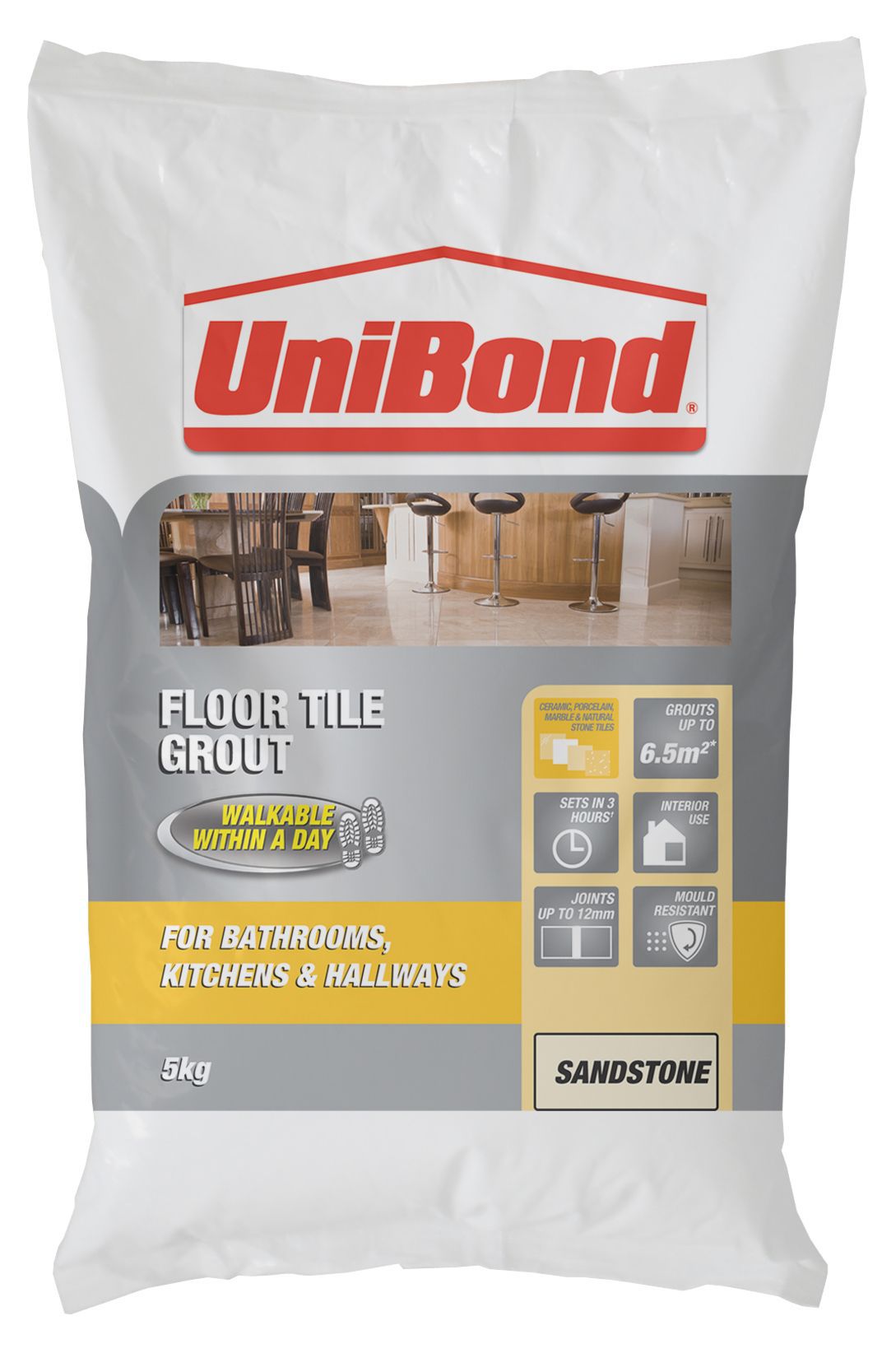 UniBond Beige Powder grout (W)5kg