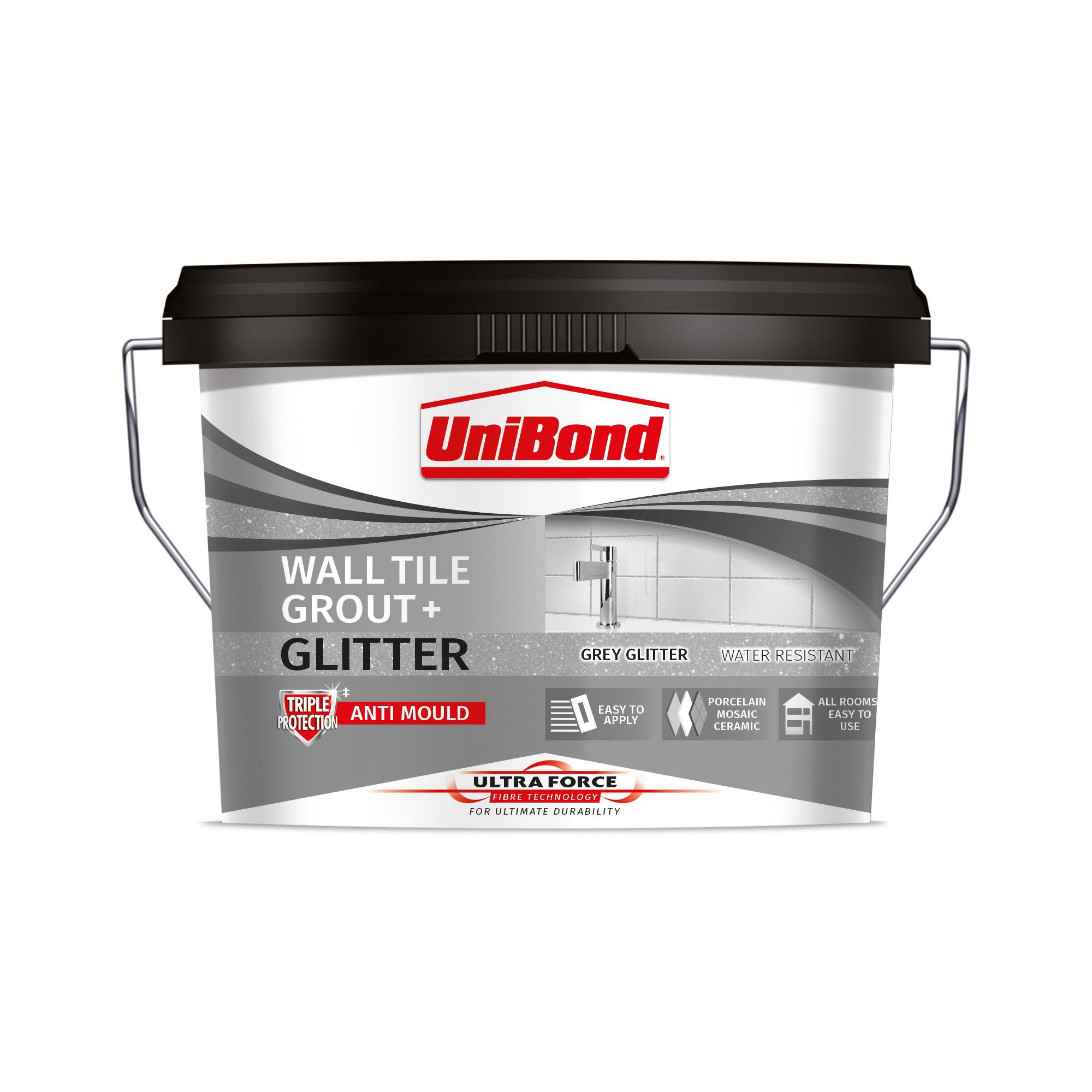 UniBond Ready mixed Grey glitter Grout 3.2kg