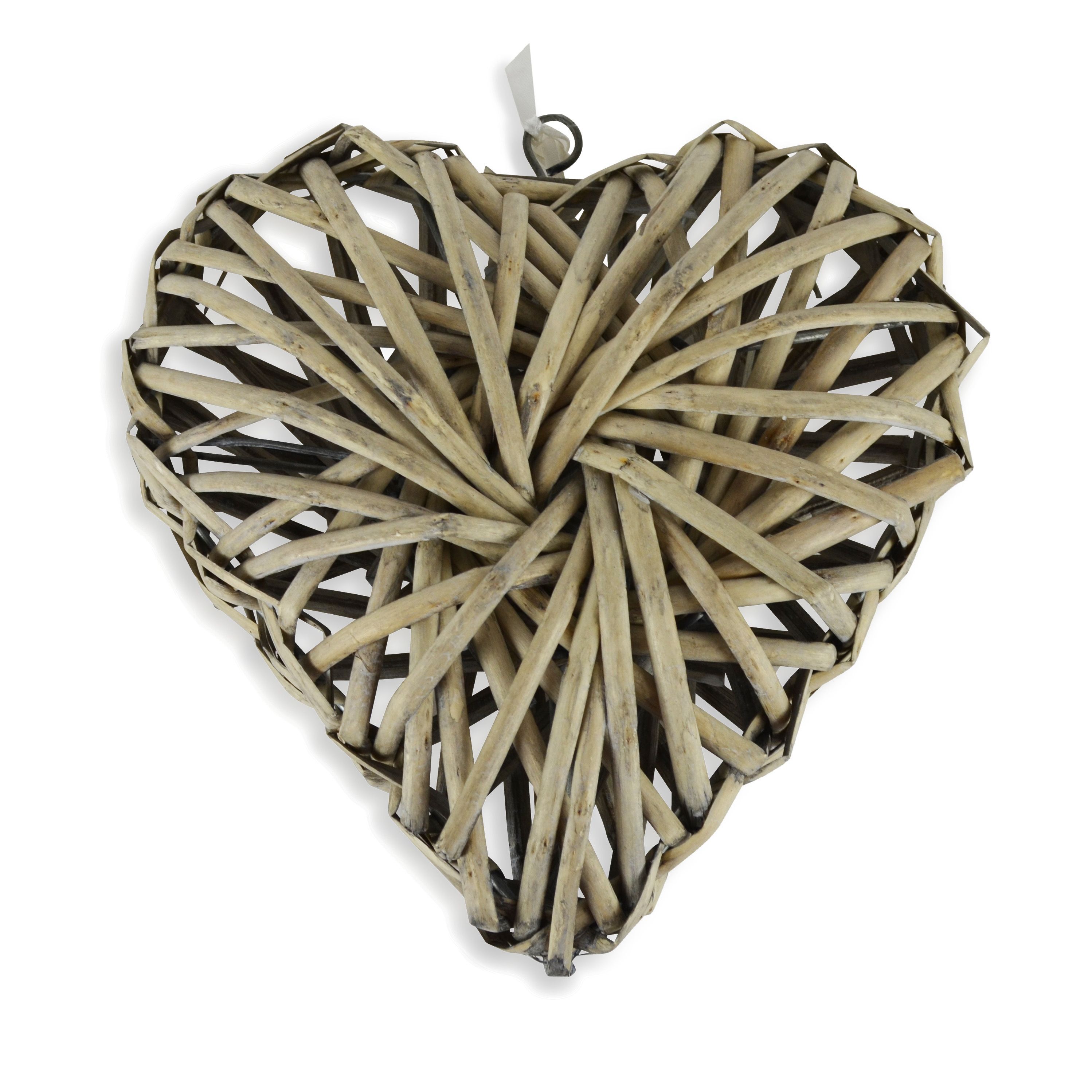 Large Heart Wicker Ornament, Natural