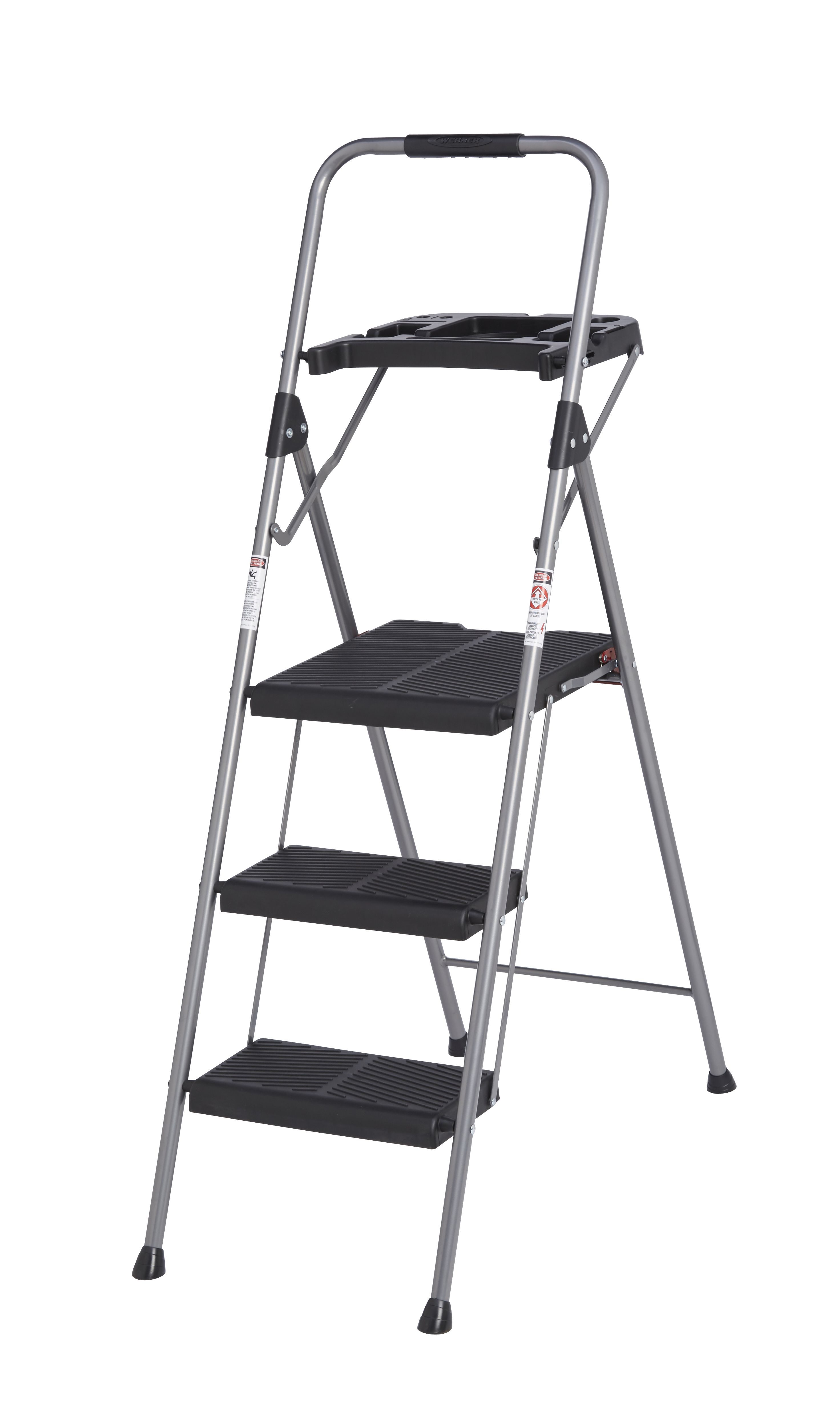 Werner 3 tread Steel Foldable Step stool (H)1.4m