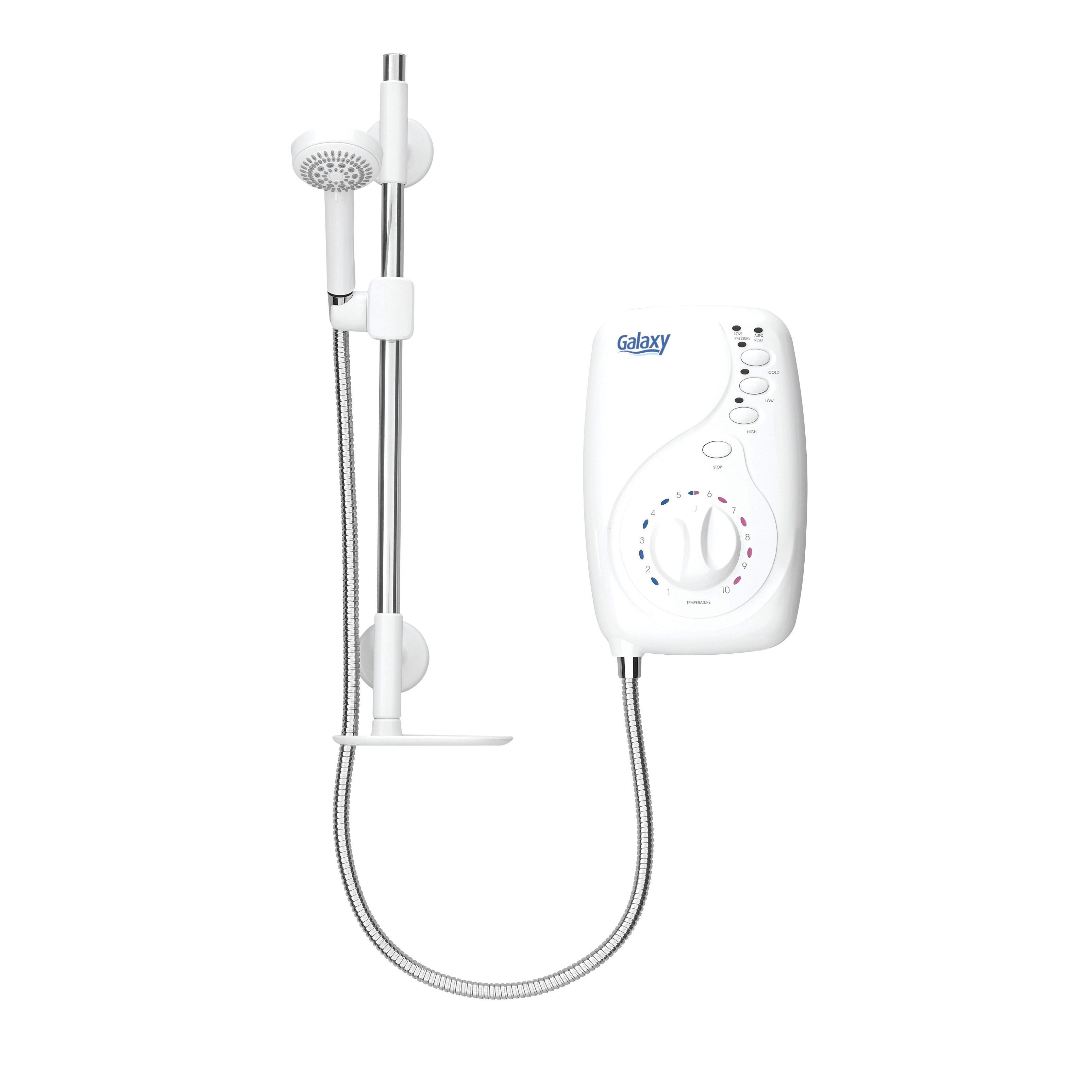 Galaxy White Electric Shower, 9.5 Kw