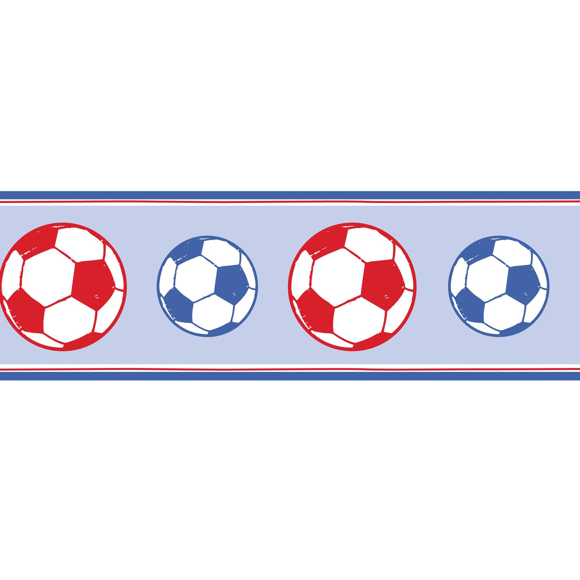 Fun4Walls Football Blue & Red Border