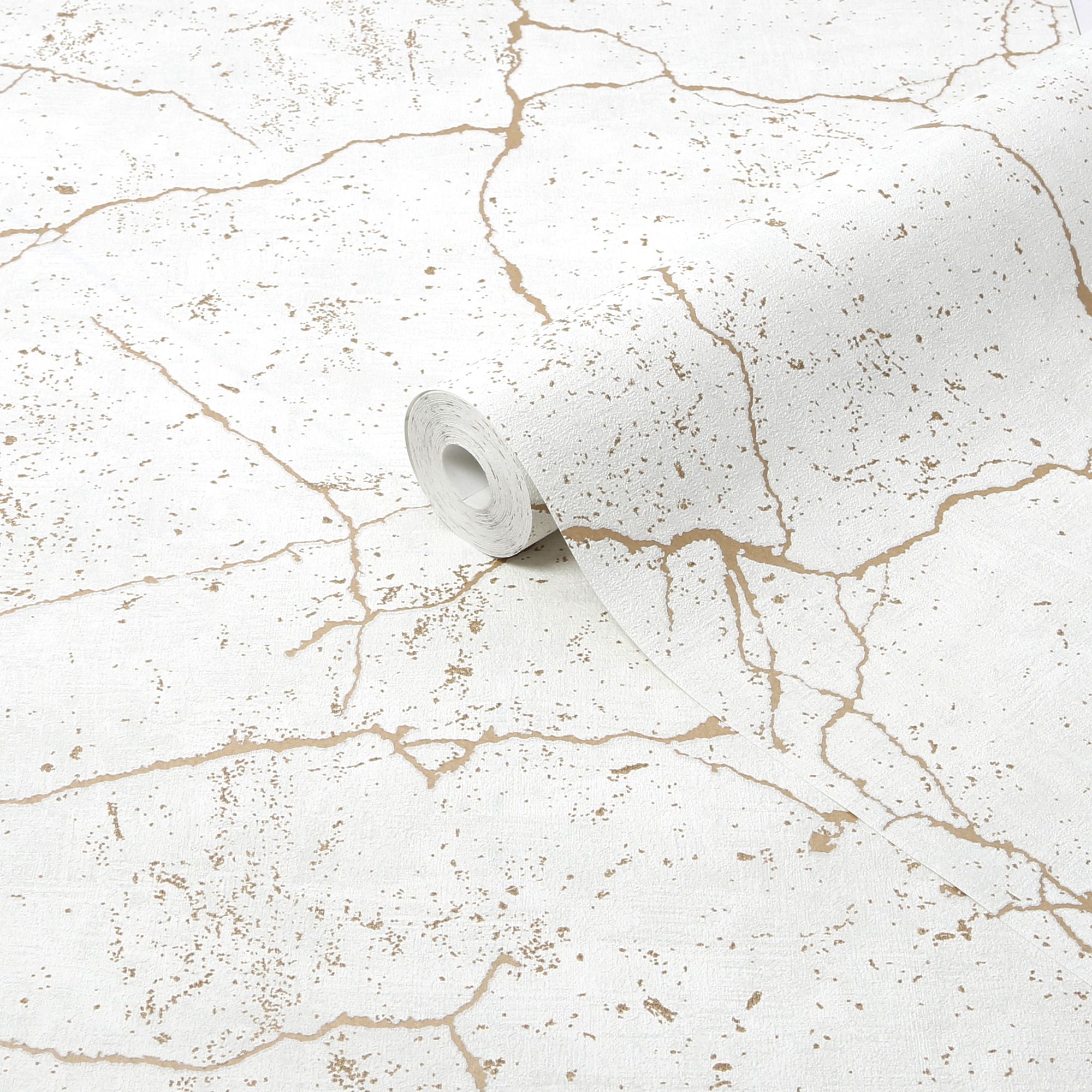 Superfresco Kintsugi White Gold Effect Smooth Wallpaper