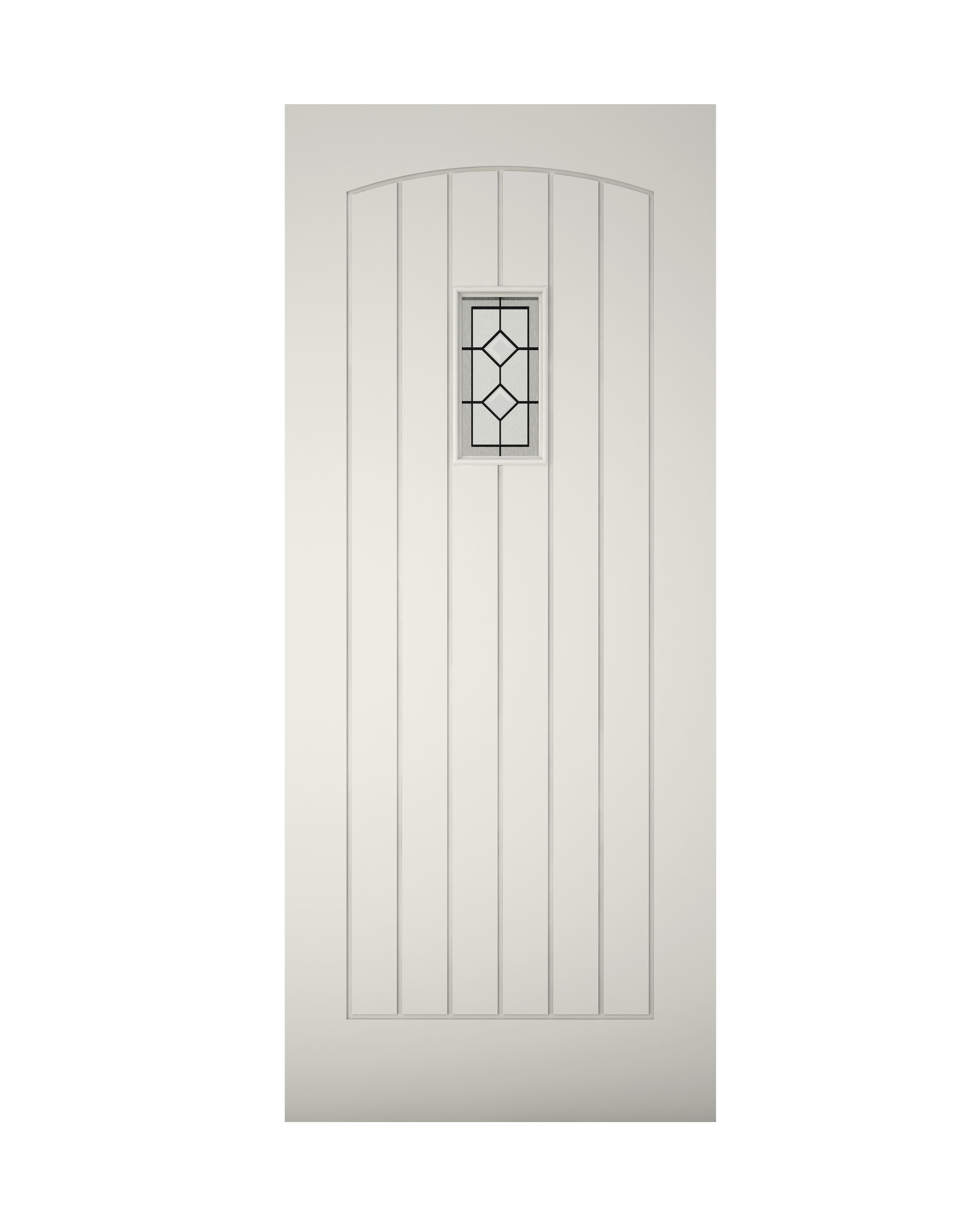 Glazed Cottage Primed White Left & RHed Front Door set, (H)2074mm (W)856mm