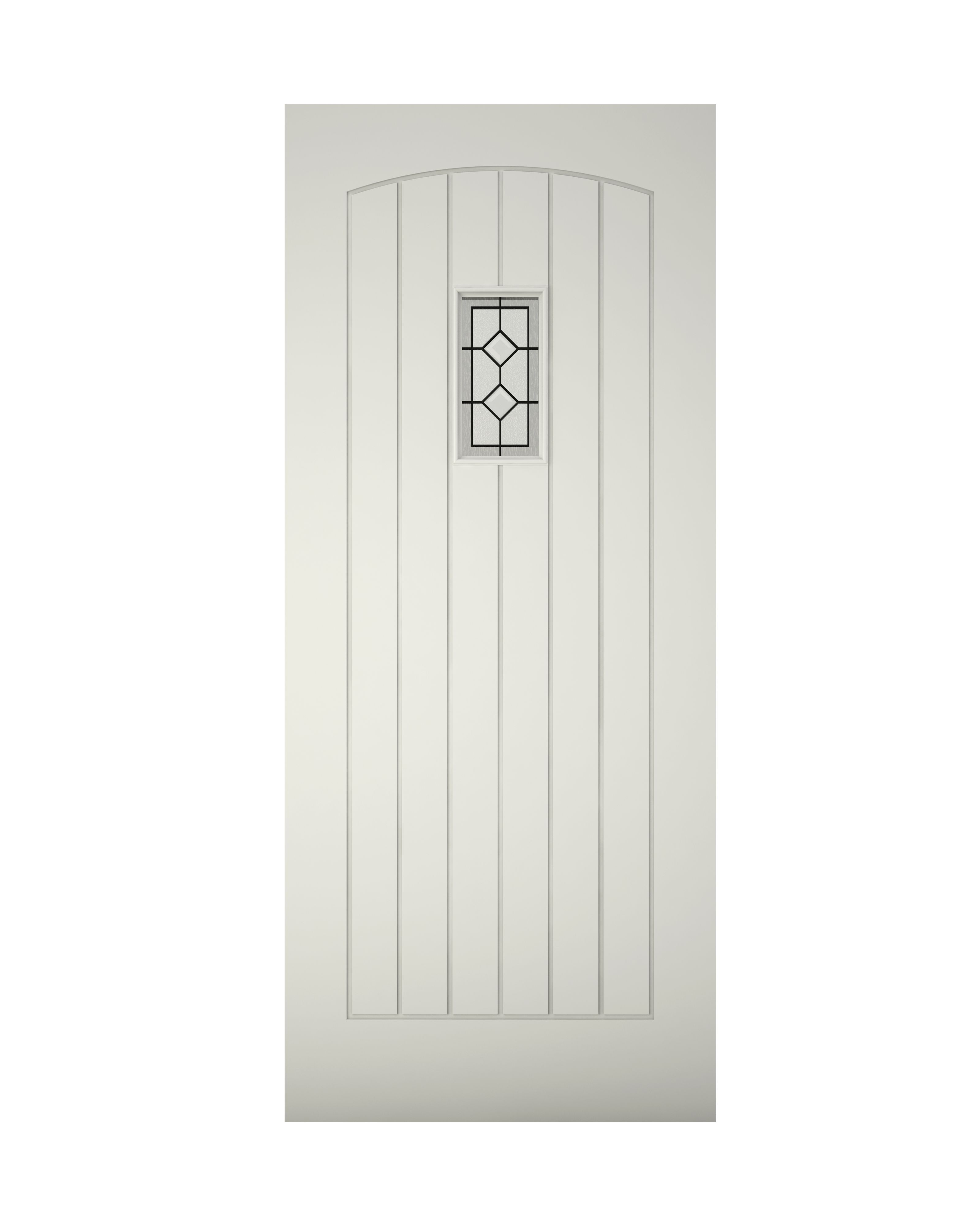 Glazed Cottage Primed White Left & RHed Front Door set & letter plate, (H)2125mm (W)907mm