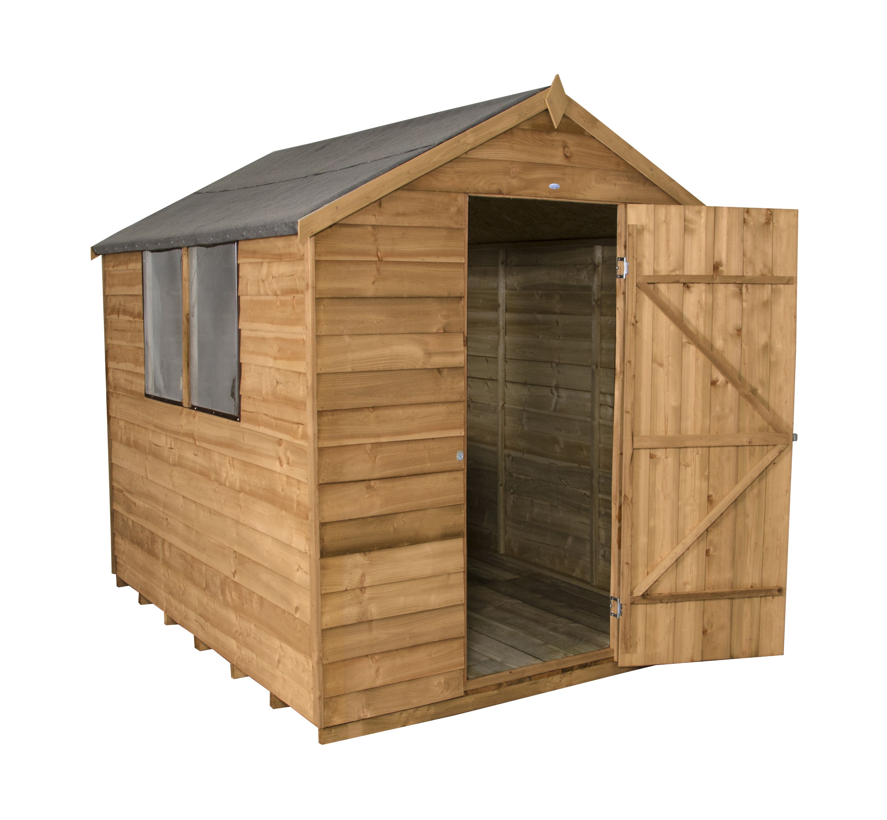 Forest Garden 8x6 Apex Overlap Wooden Shed