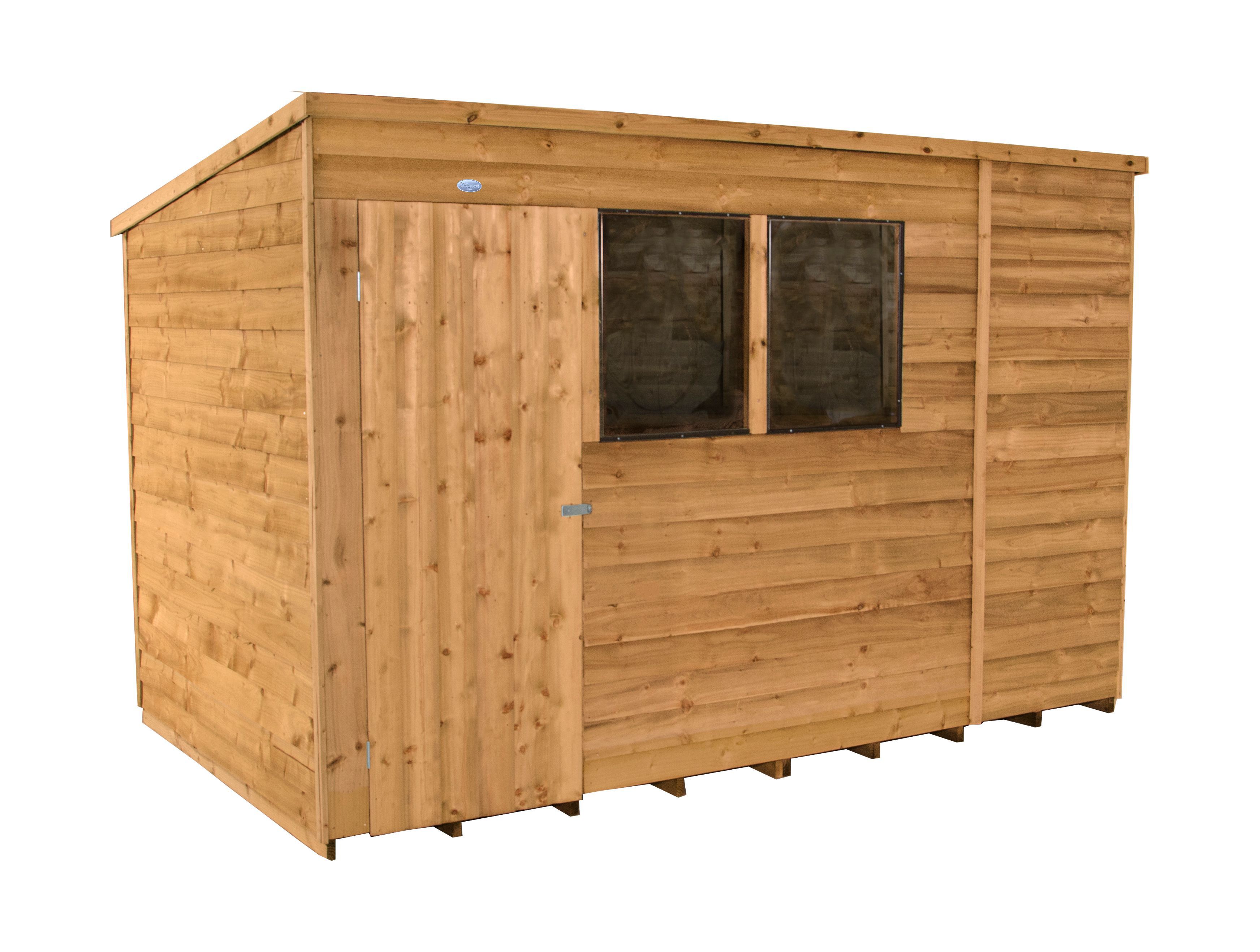 10x6 Pent Overlap Wooden Shed - Assembly service included