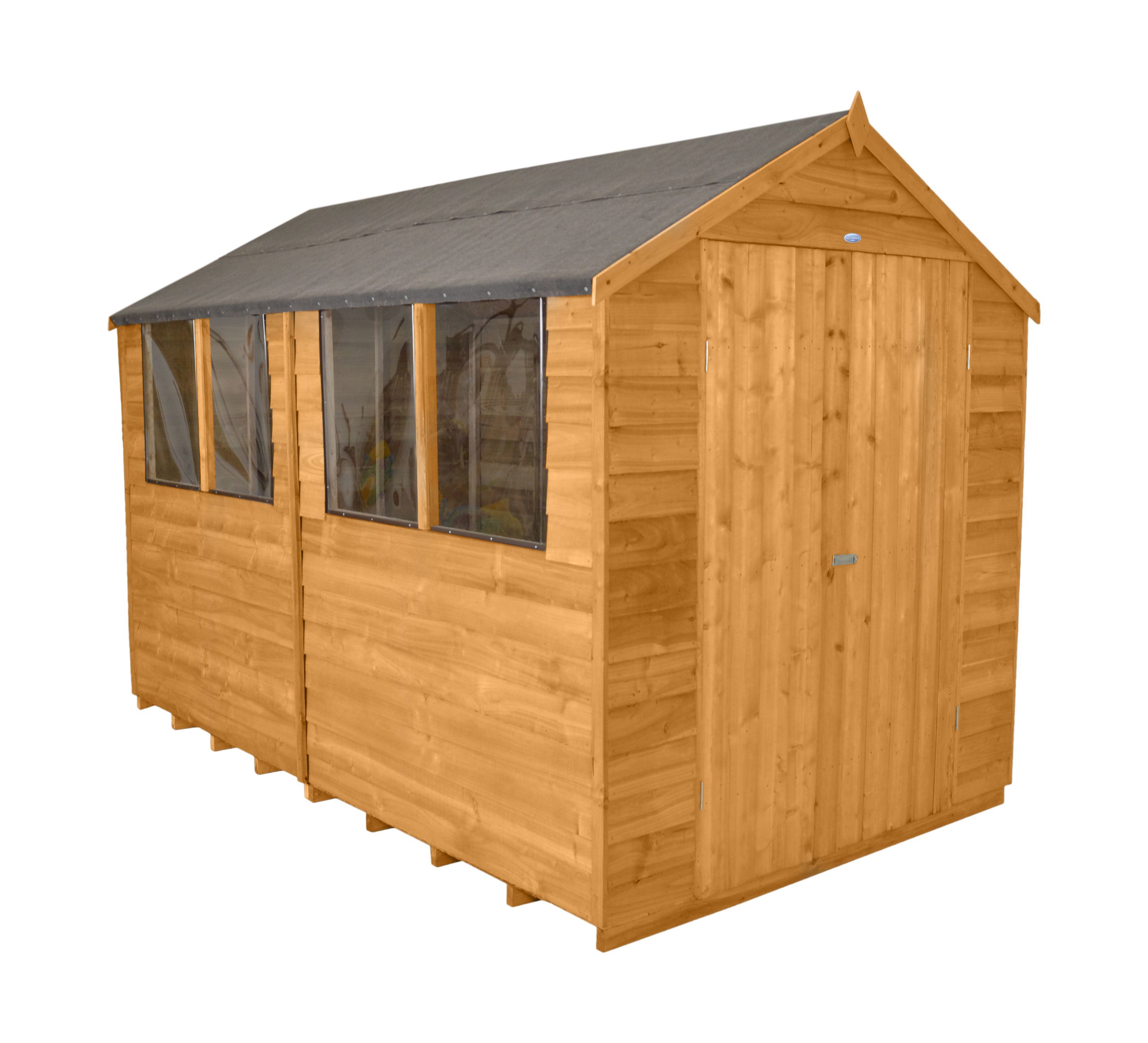 Forest Garden 10x8 Apex Overlap Wooden Shed - Assembly service included