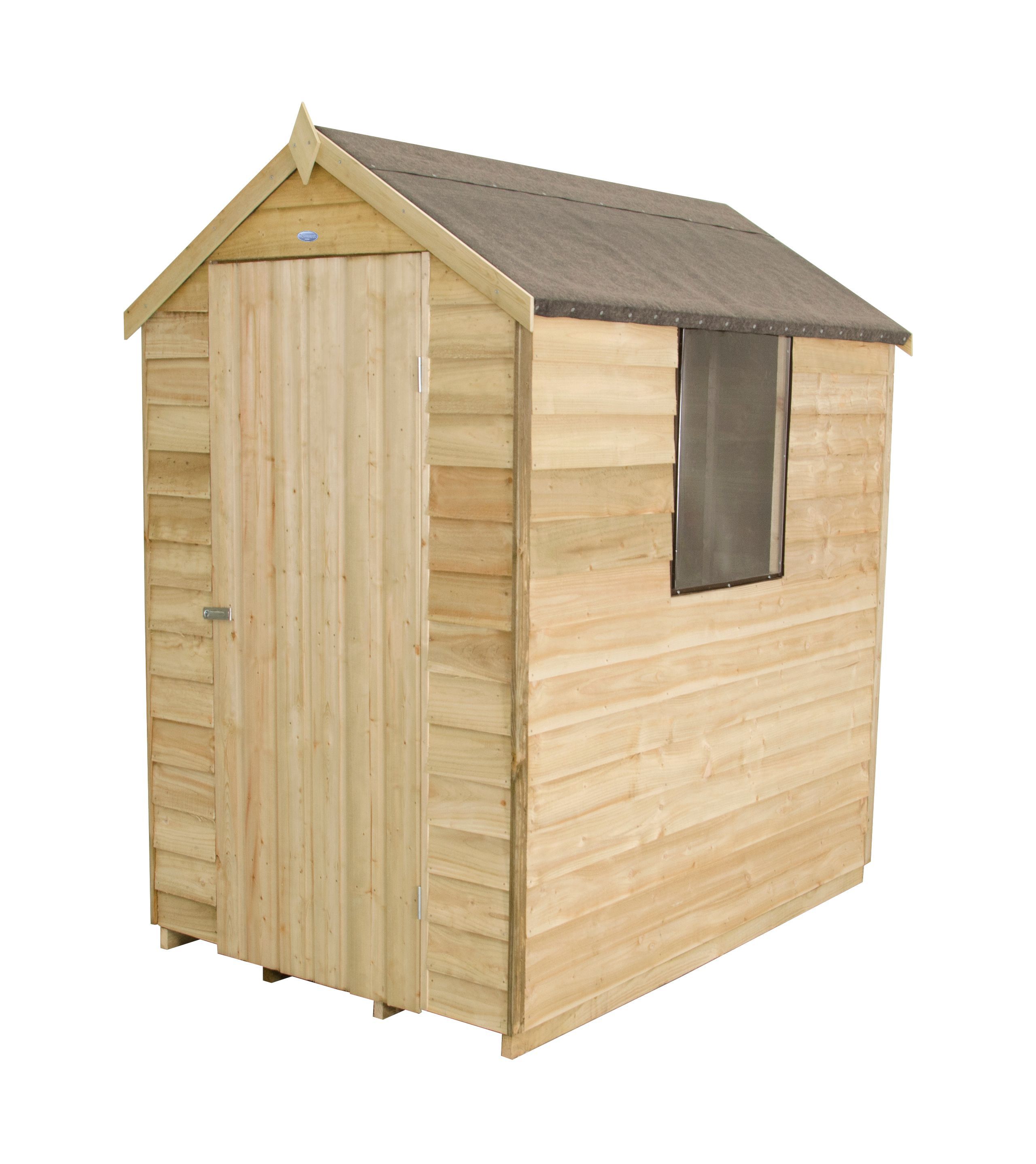 6x4 Apex Overlap Wooden Shed (Base included)