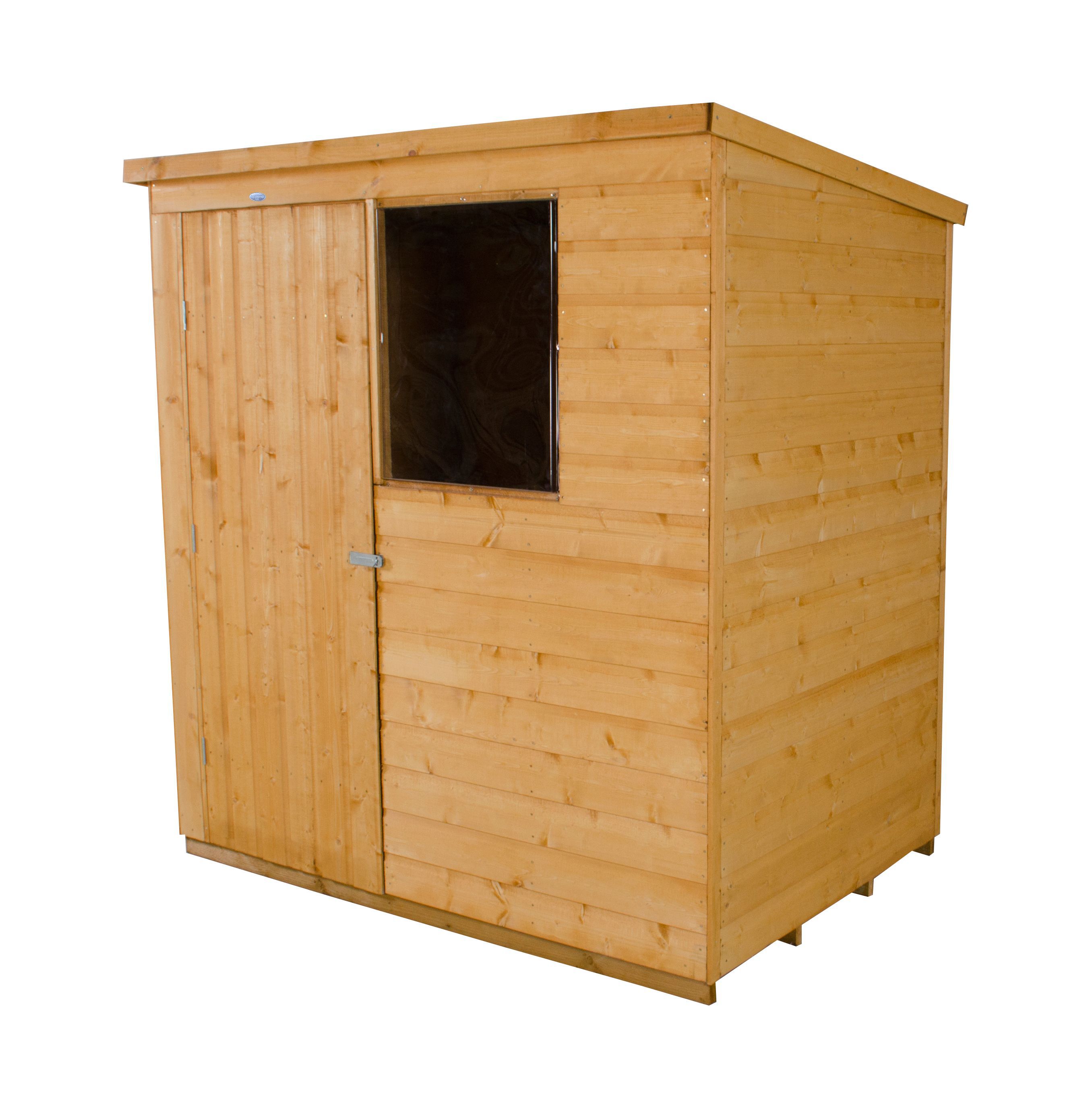 Forest Garden 6x4 Pent Shiplap Wooden Shed (Base included)