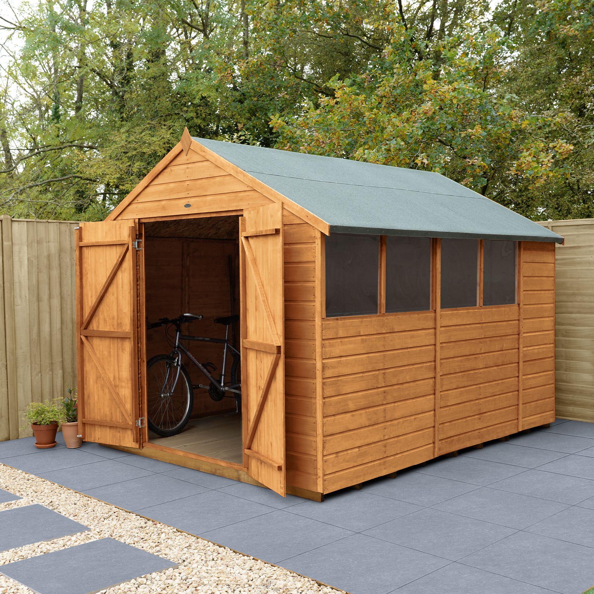 Forest Garden 10X8 Ft Apex Shiplap Wooden Shed With Floor