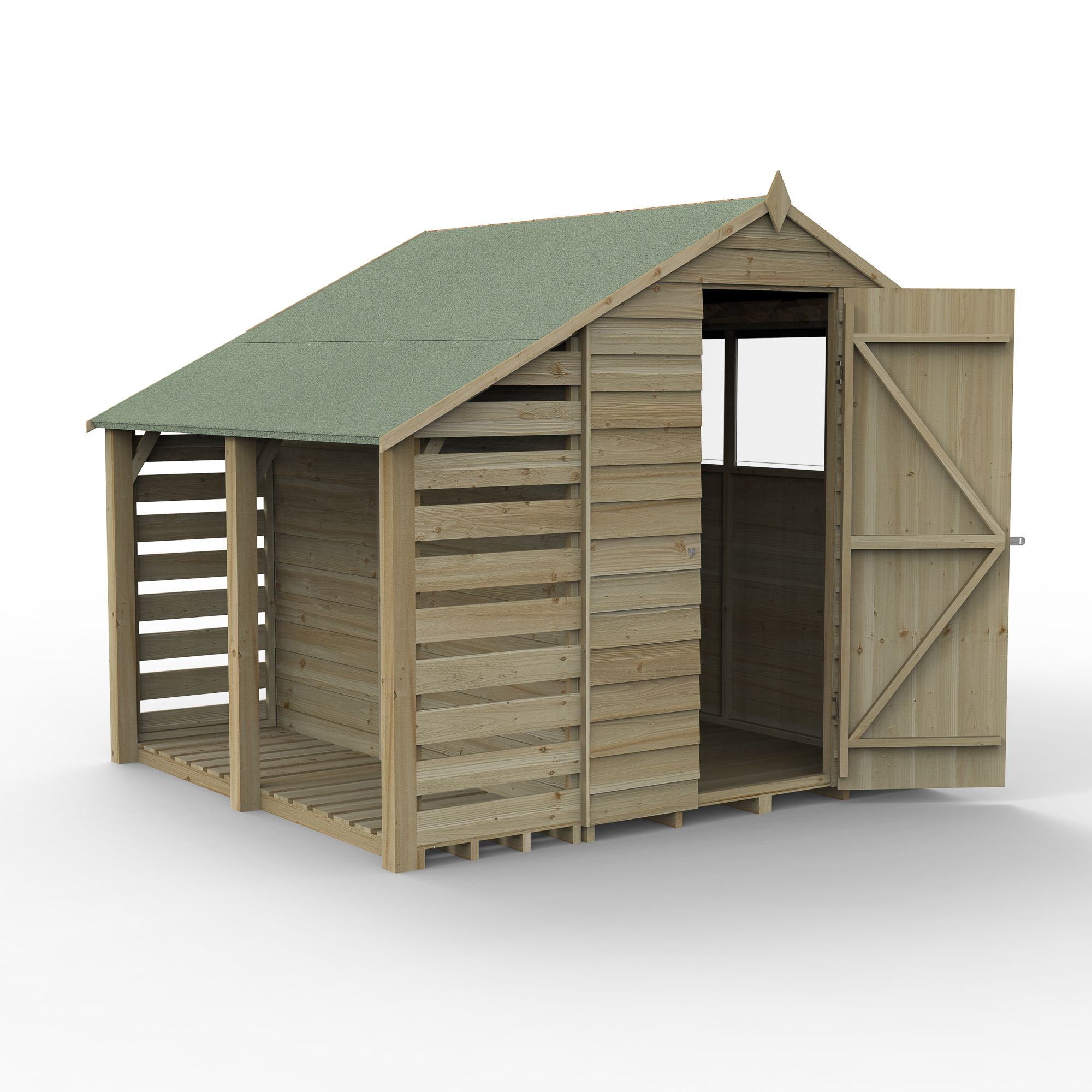 Forest Garden Shed 7X5 Ft Apex Overlap Shed With Floor