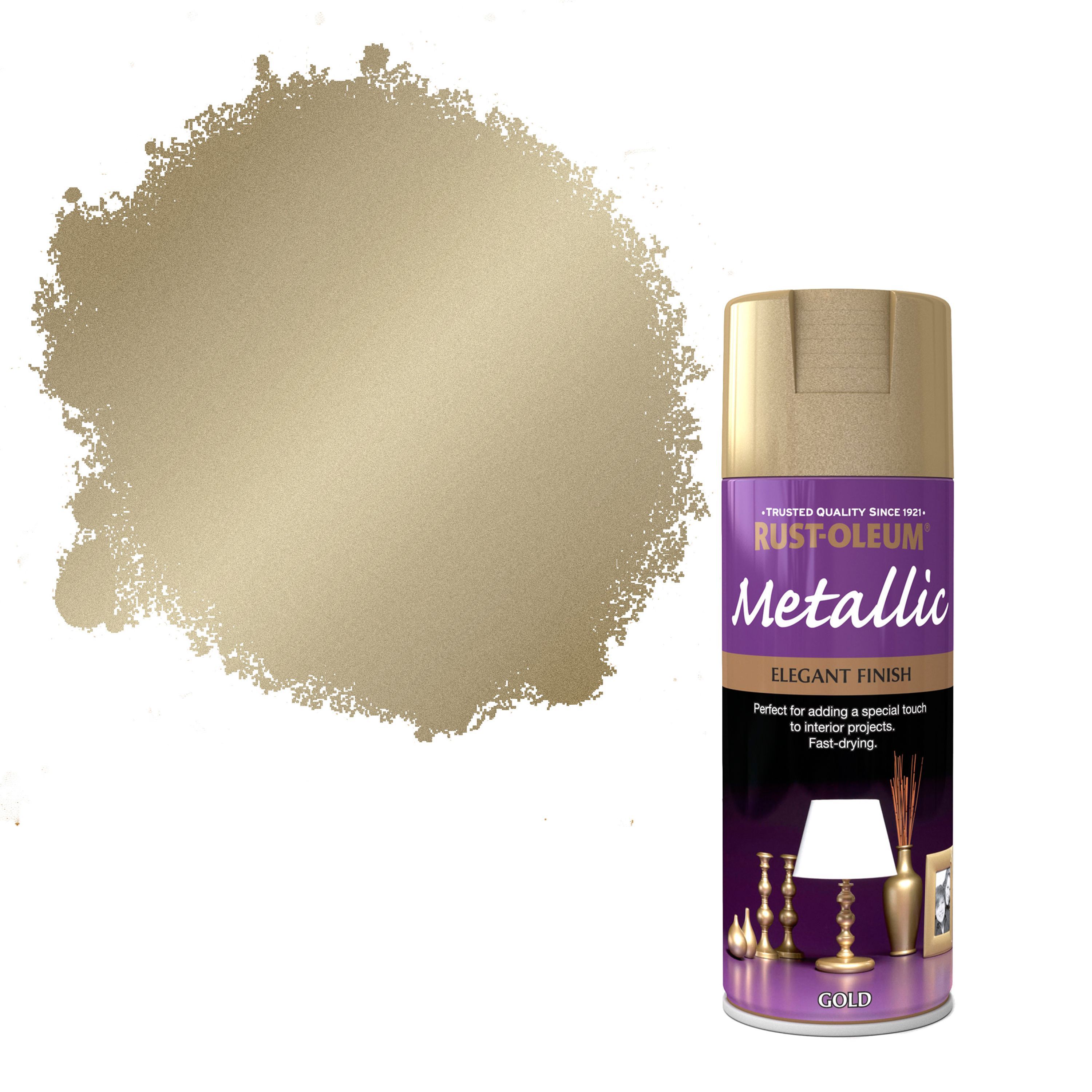 RustOleum Metallic Gold Effect MultiSurface Spray Paint, 400Ml Rust