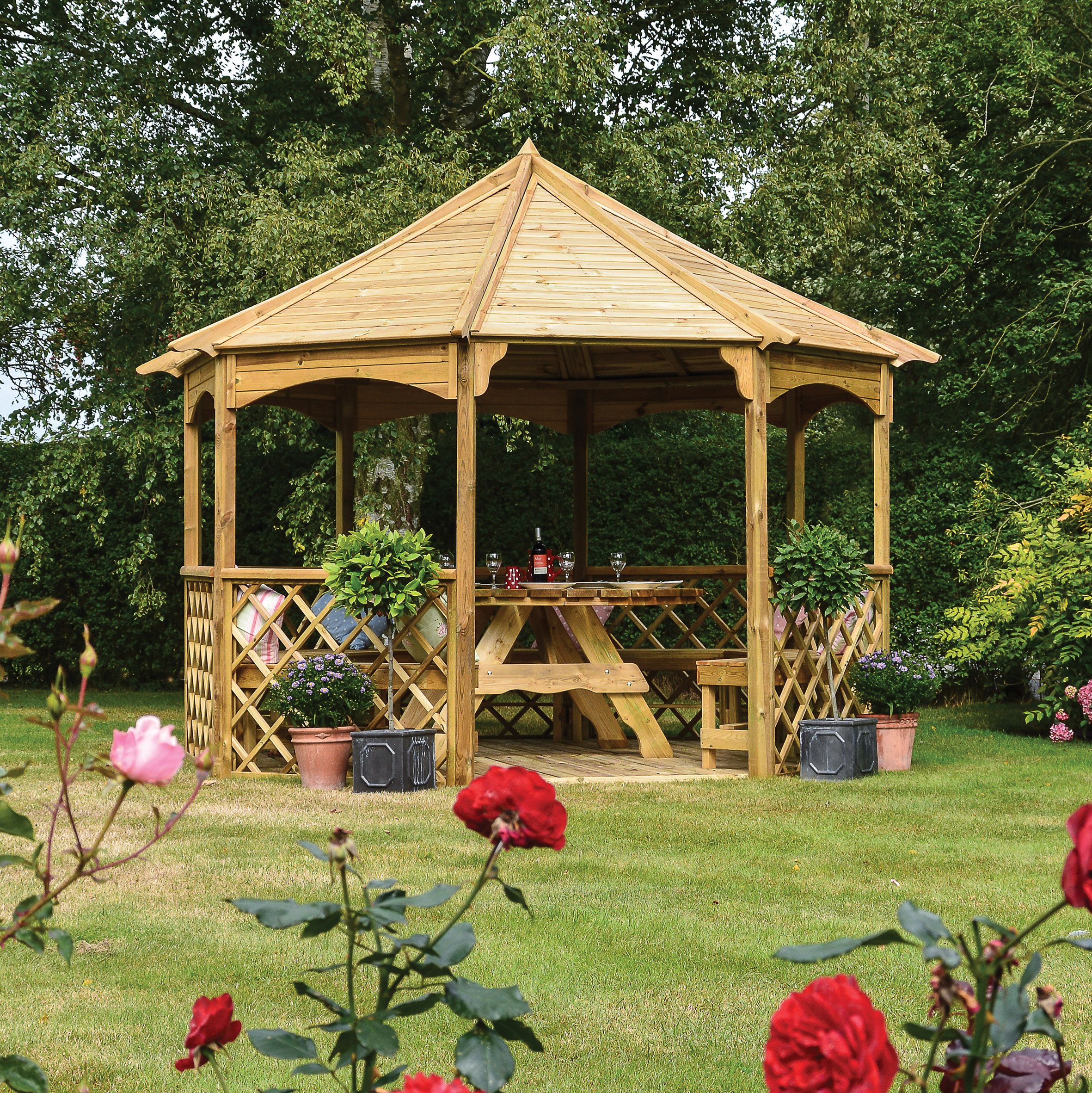 Rowlinson Buckingham Natural Octagonal Gazebo, (W)3.57M (D)3.57M