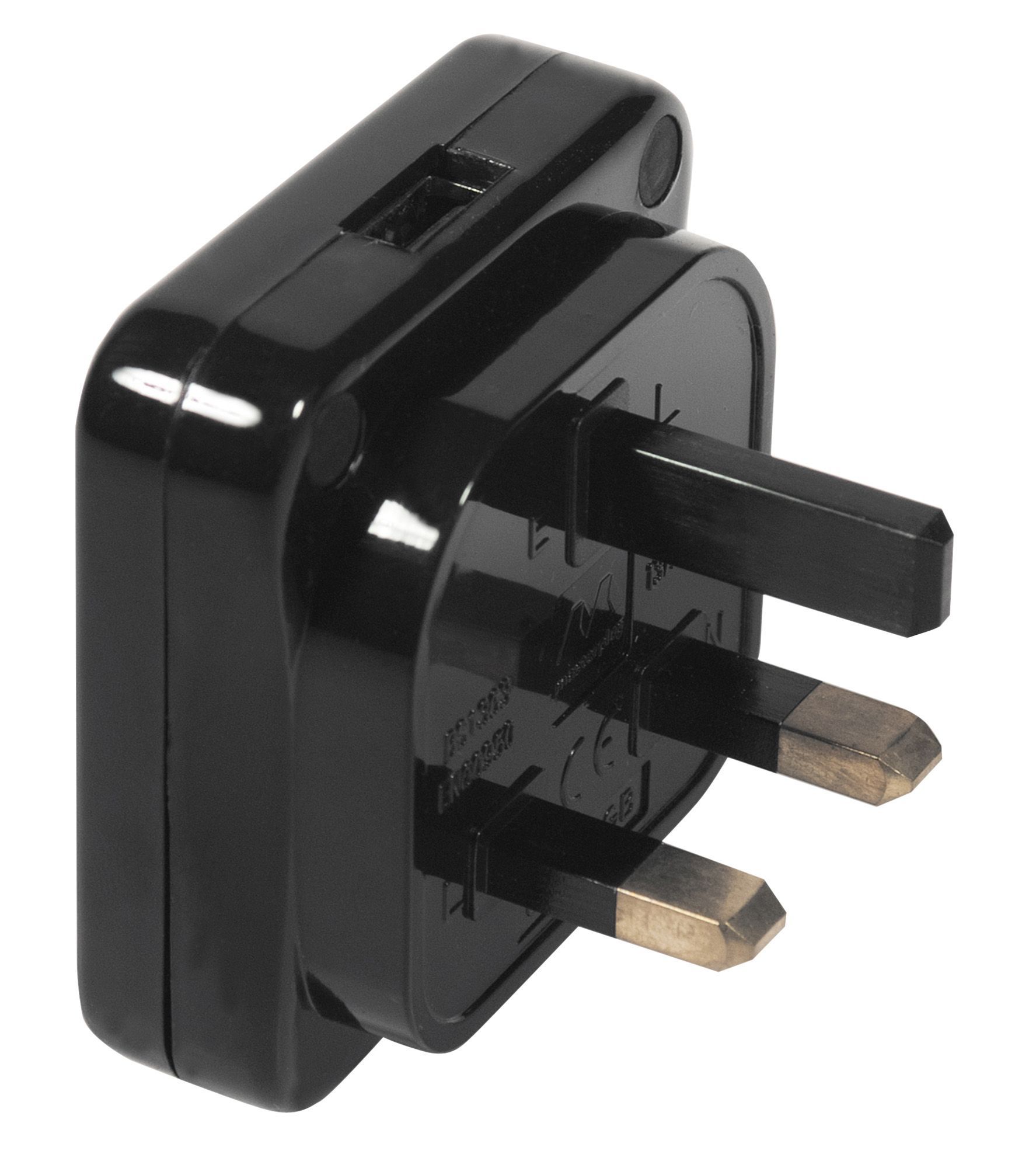 Masterplug Black 240V 13A USB Charger