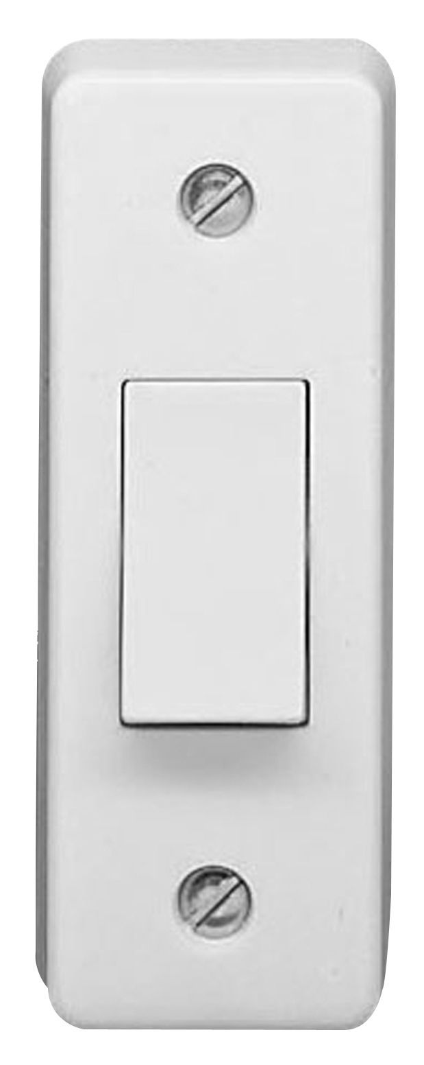 Crabtree 10A 2 way White Architrave Switch