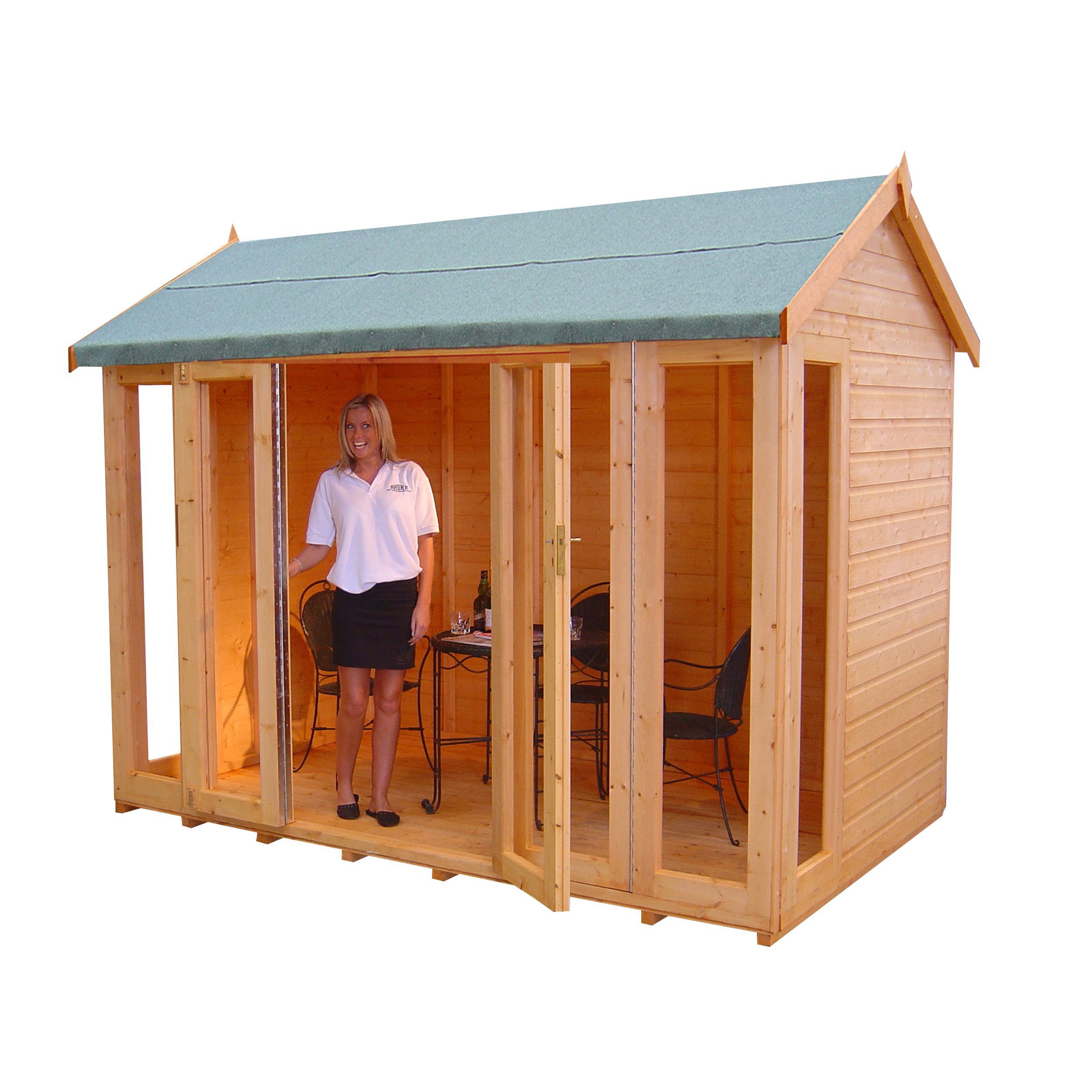 Shire Blenheim 10x8 Apex Shiplap Wooden Summer house - Assembly service included