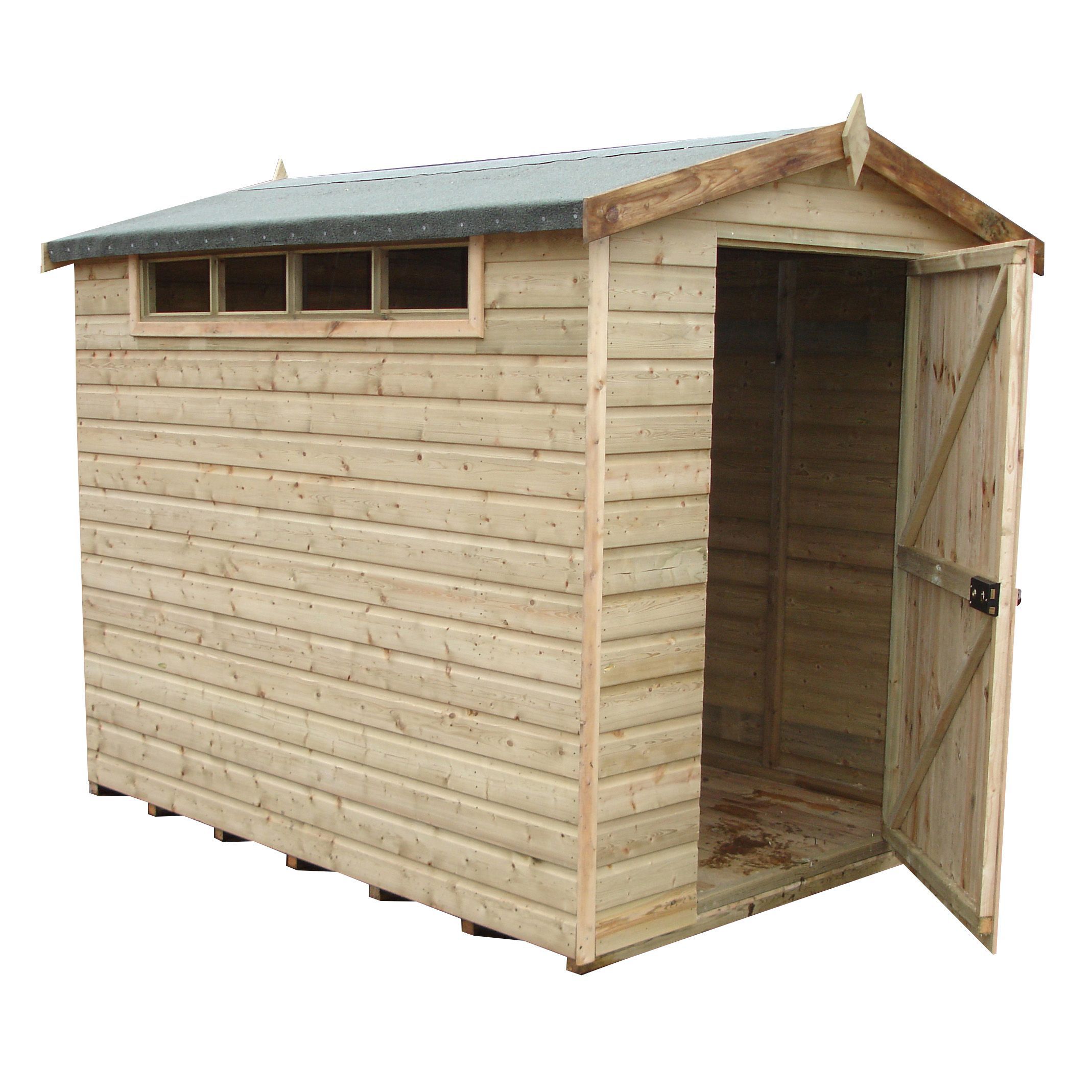 Shire Security Cabin 10X8 Ft Apex Shiplap Wooden Shed With Floor